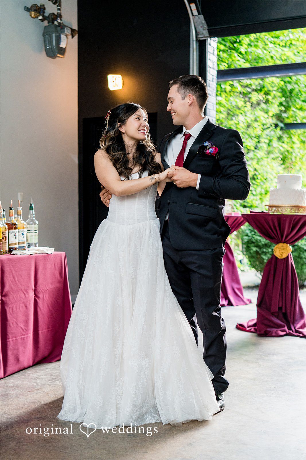Chicago wedding photographers capturing couple at Lytle House by Original Weddings