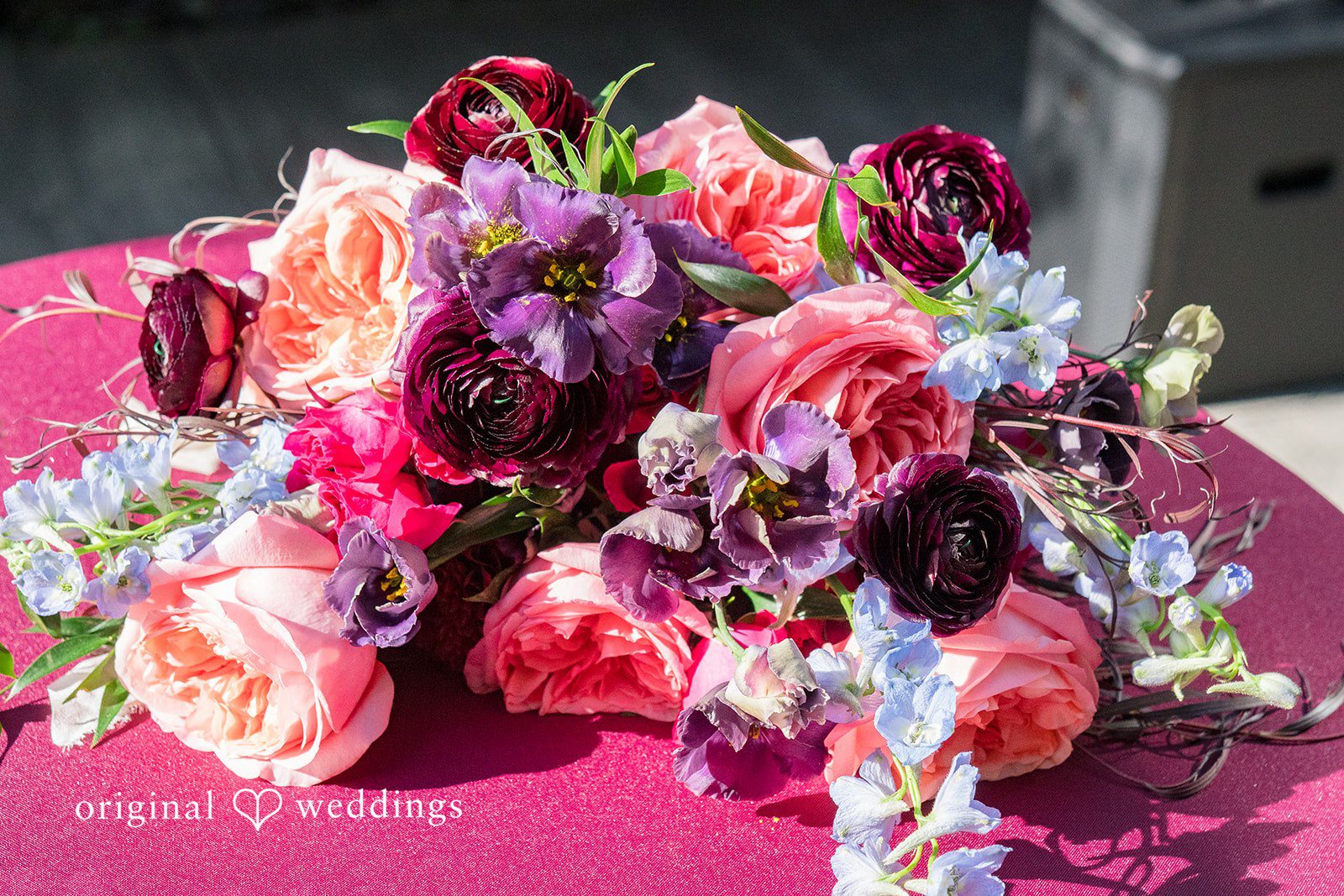Wedding bouquet on the table at Lytle House