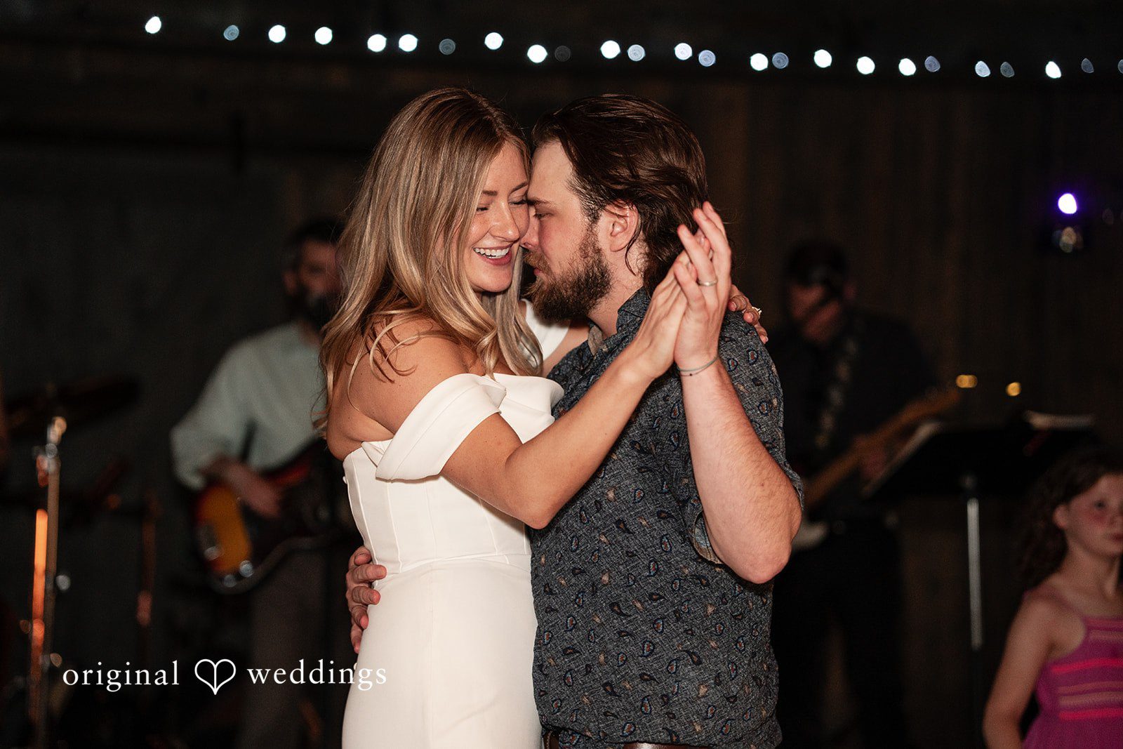 Annie + Andrew Bride and groom sharing a romantic dance at Madden's On Gull Lake