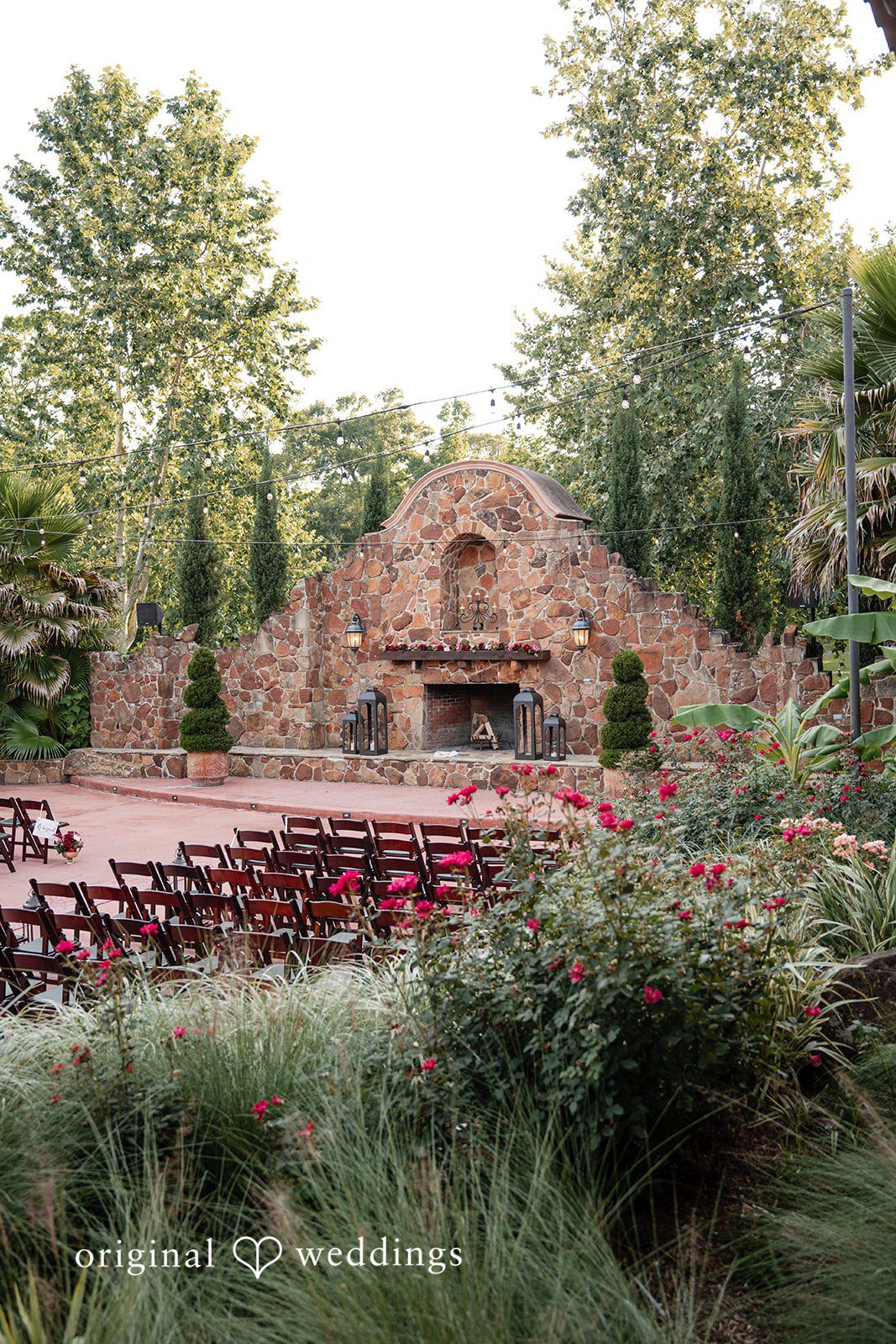 Vanessa + Abdelrahman A view of the wedding ceremony space at Madera Estates