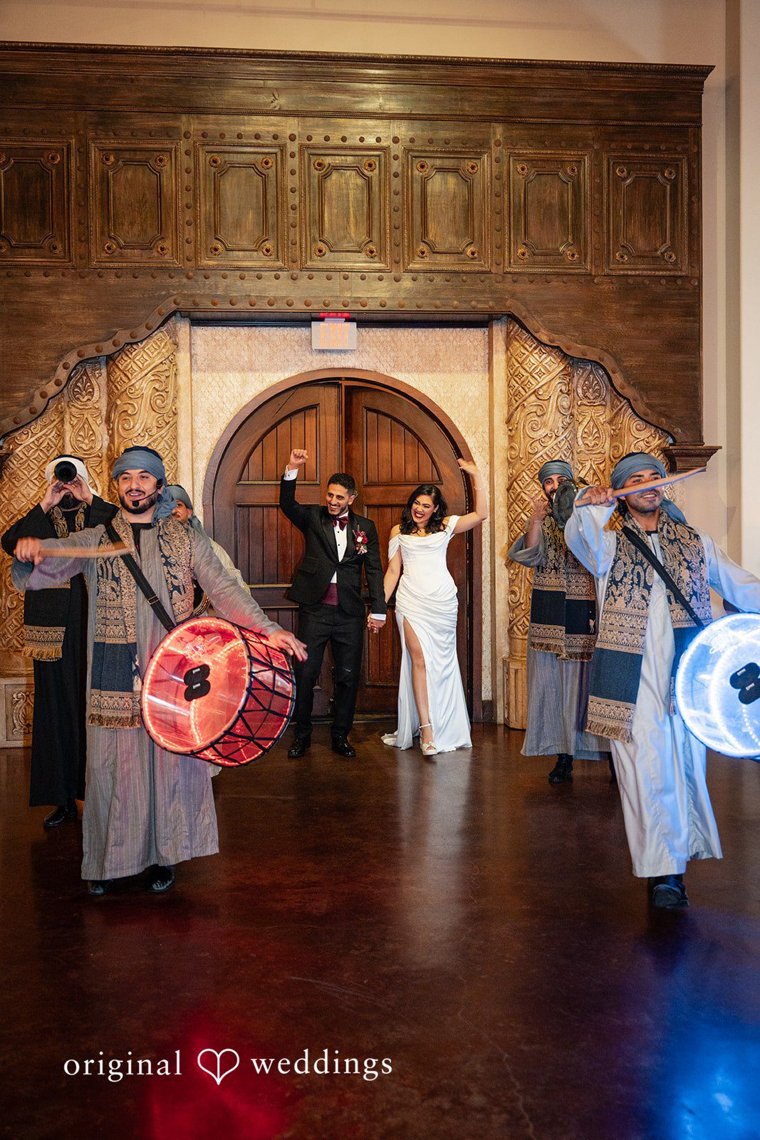 Vanessa + Abdelrahman The couple made a joyful entrance to their wedding reception