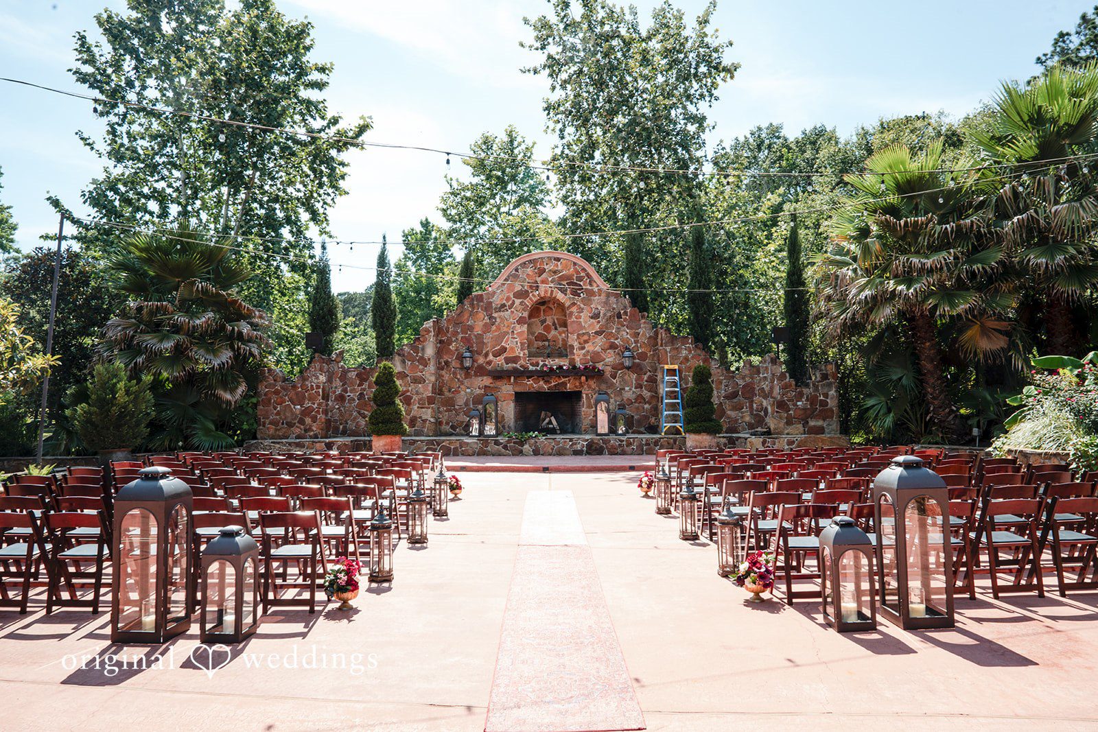 Vanessa + Abdelrahman The wedding ceremony space at Madera Estates