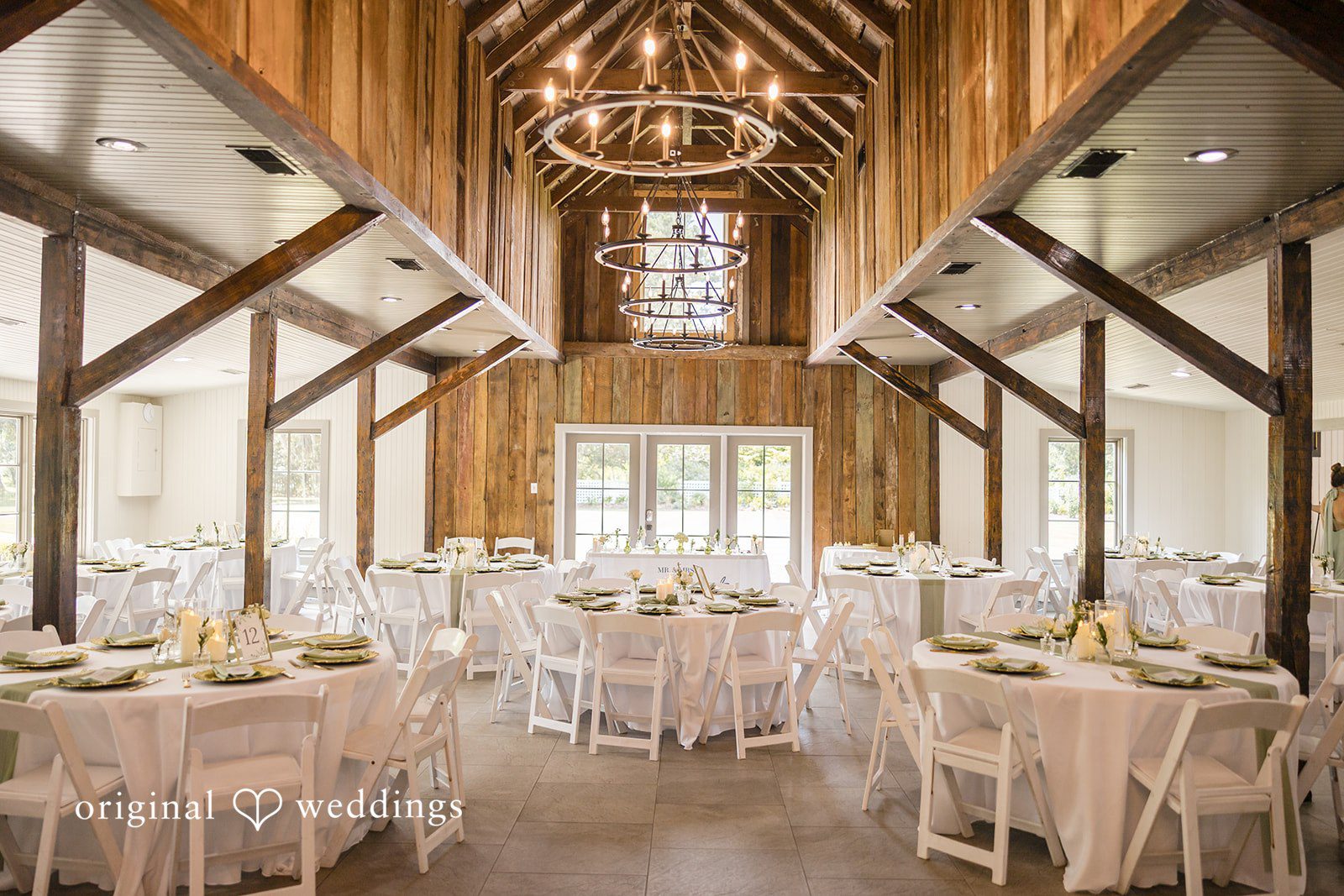 Madison + Aiden Elegant wedding reception hall at Magnolia Plantation and Gardens captured by Charleston Wedding Photographers from Original Weddings