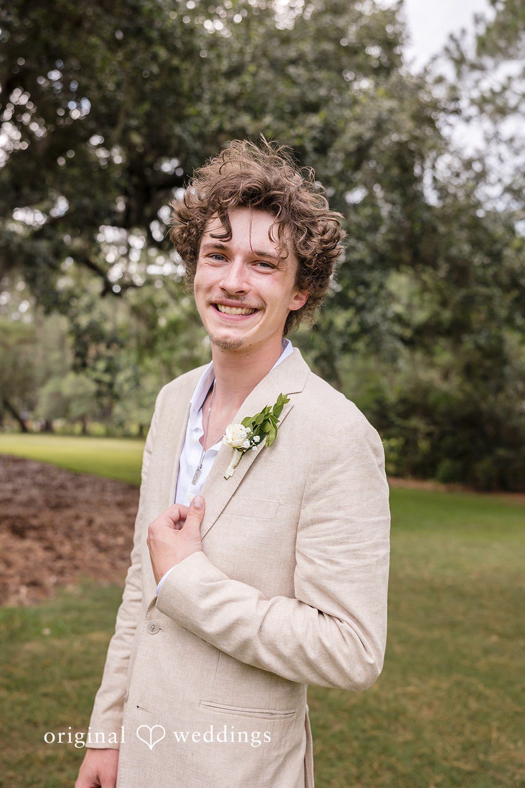 Madison + Aiden Stylish groom portrait at Magnolia Plantation and Gardens