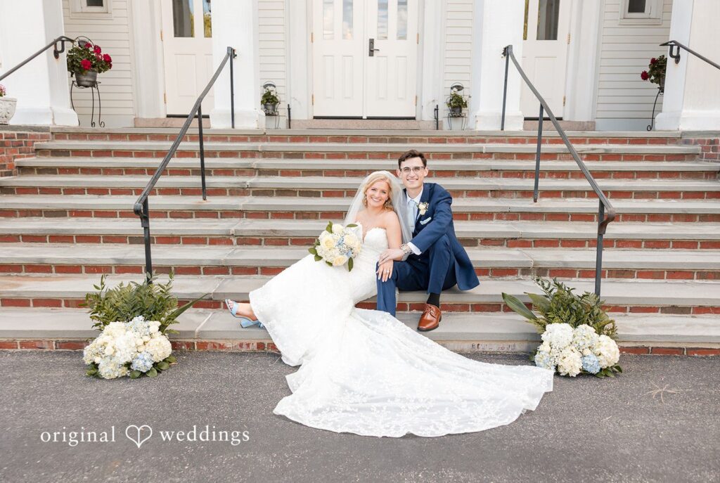 John + Emma Stunning Portrait of couple at Massachusetts Backyard Wedding by Boston wedding photographers from Original Weddings.