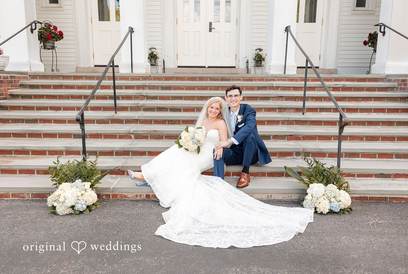 Stunning Portrait of couple at Massachusetts Backyard Wedding by Boston wedding photographers from Original Weddings.