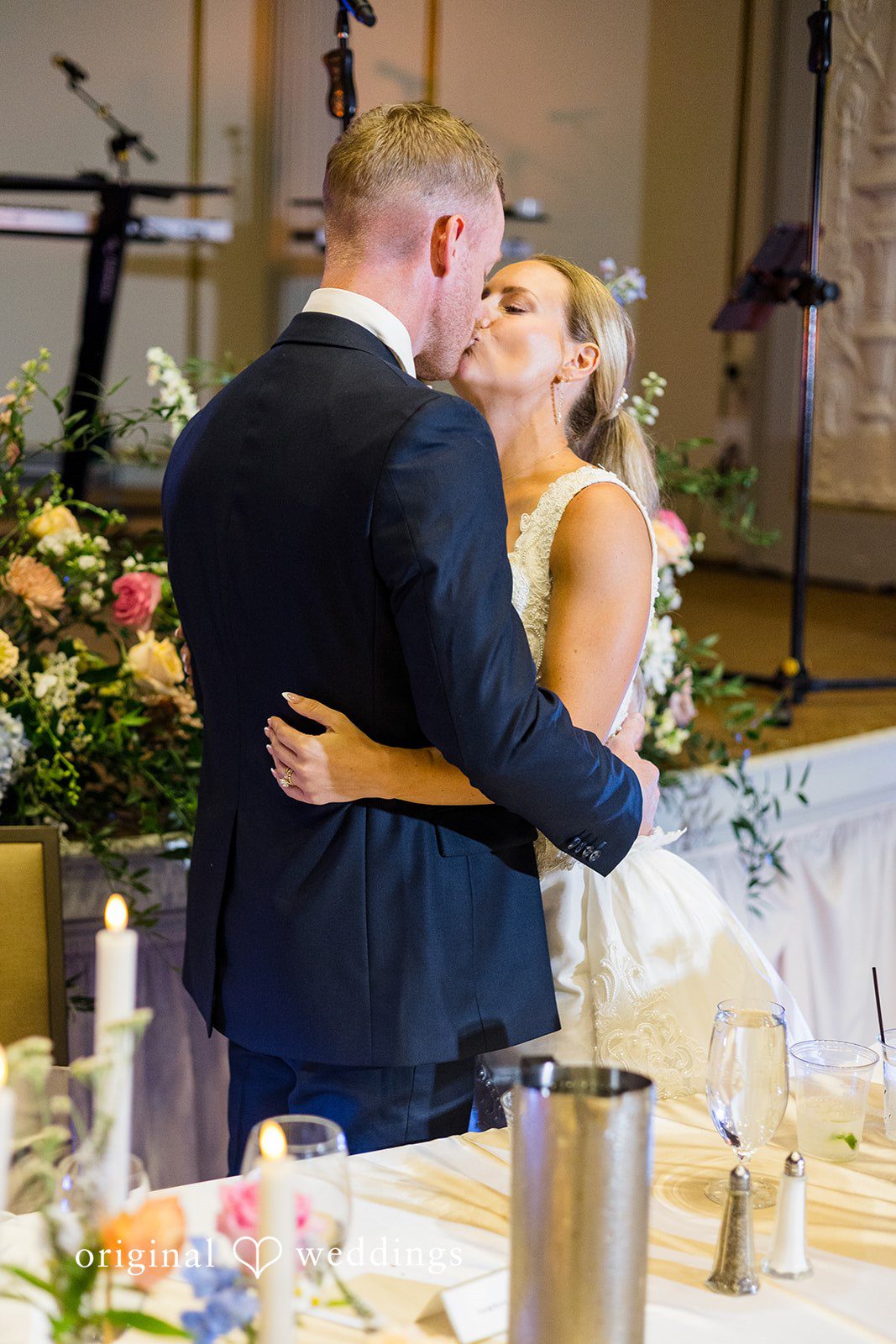 Romantic Kiss of  couple filled with love at Memorial Union.