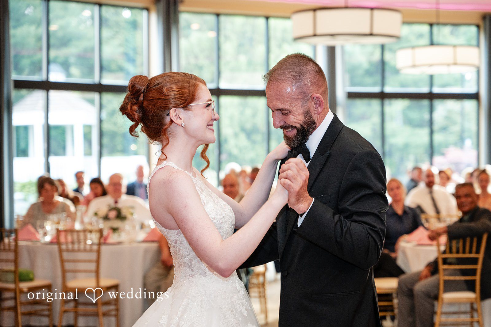 Aislyn + Alex Close-up shot of the bride and man sharing a dance.