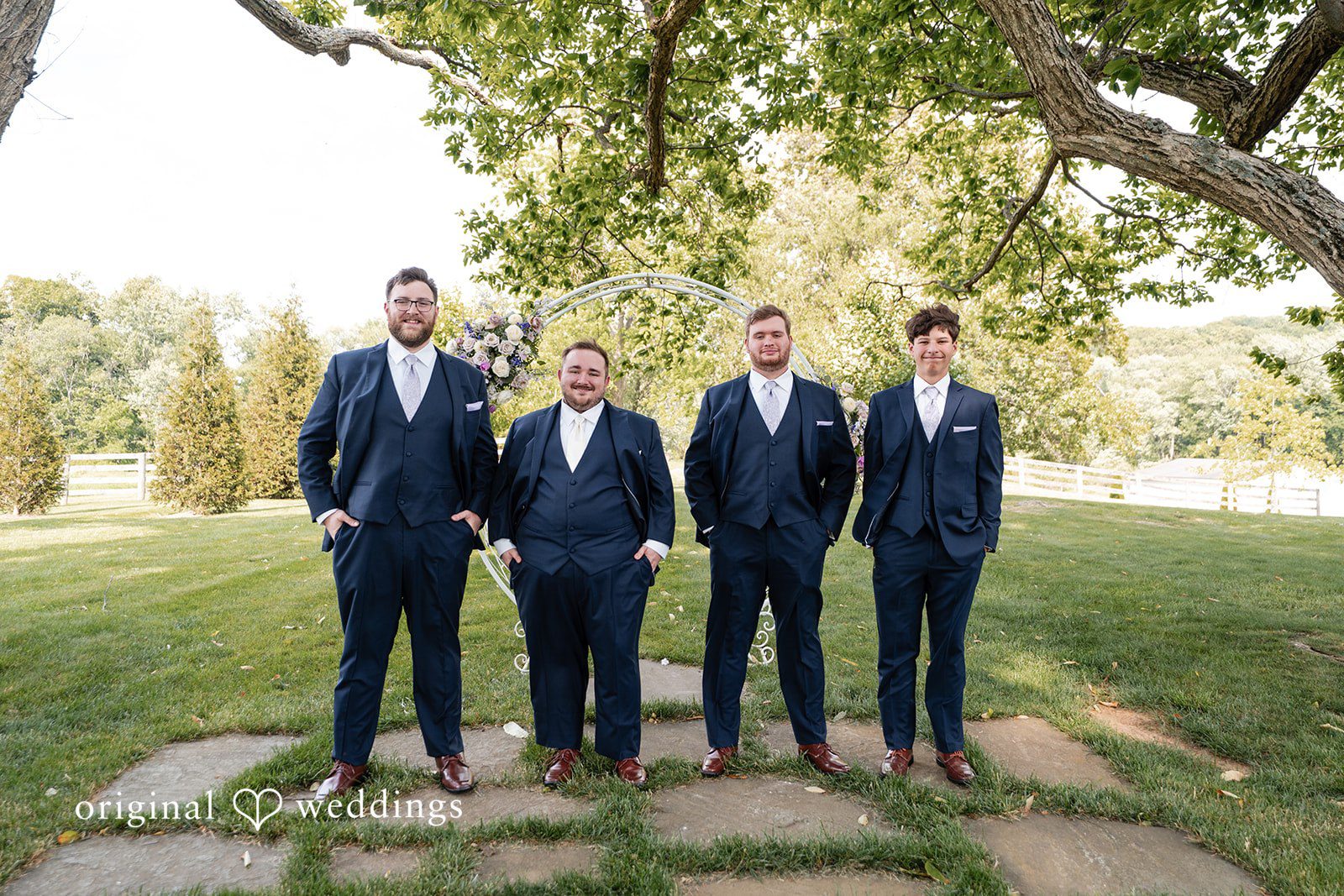 David + Courtney A portrait of the groom and his groomsmen
