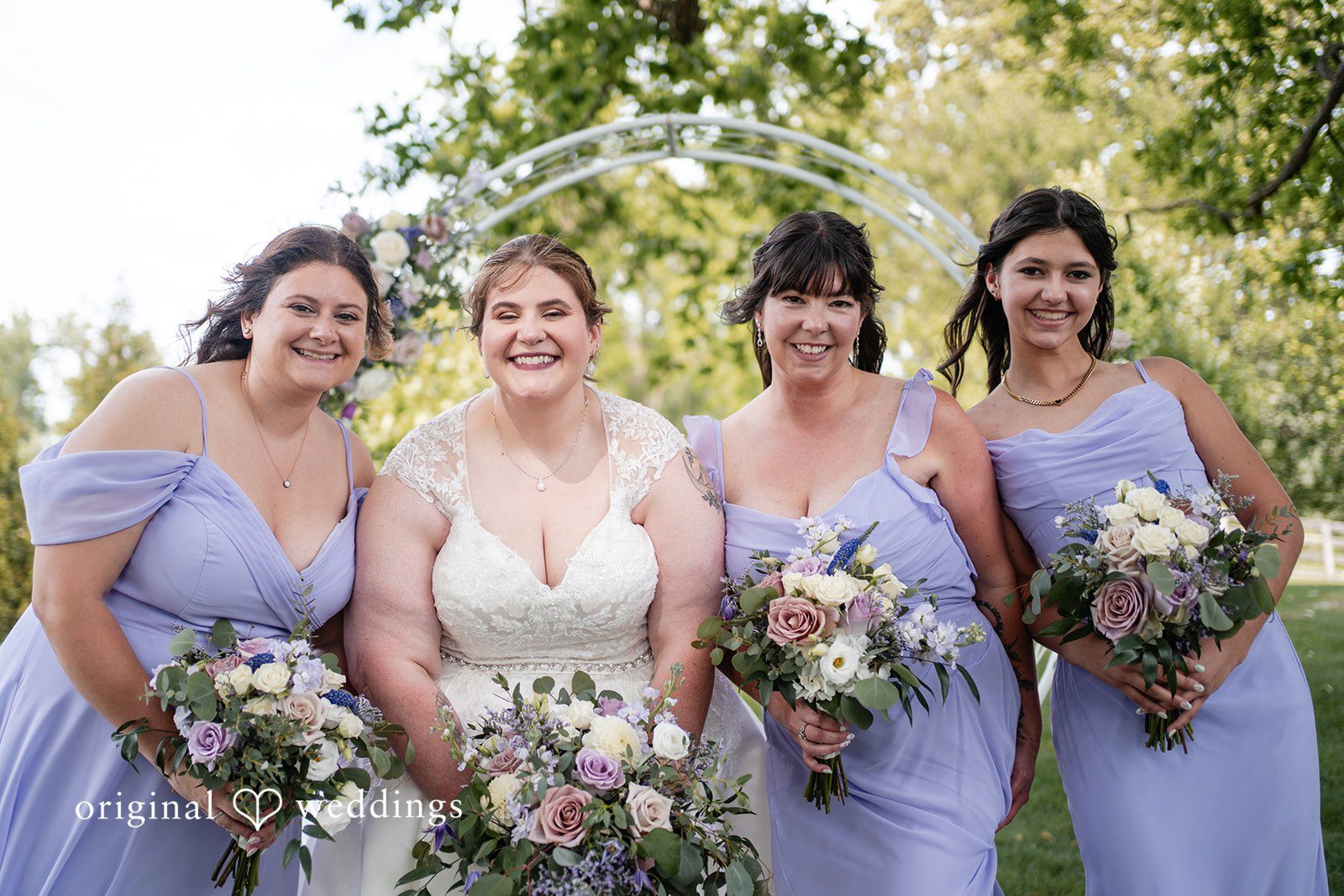 David + Courtney The bride and her bridesmaids