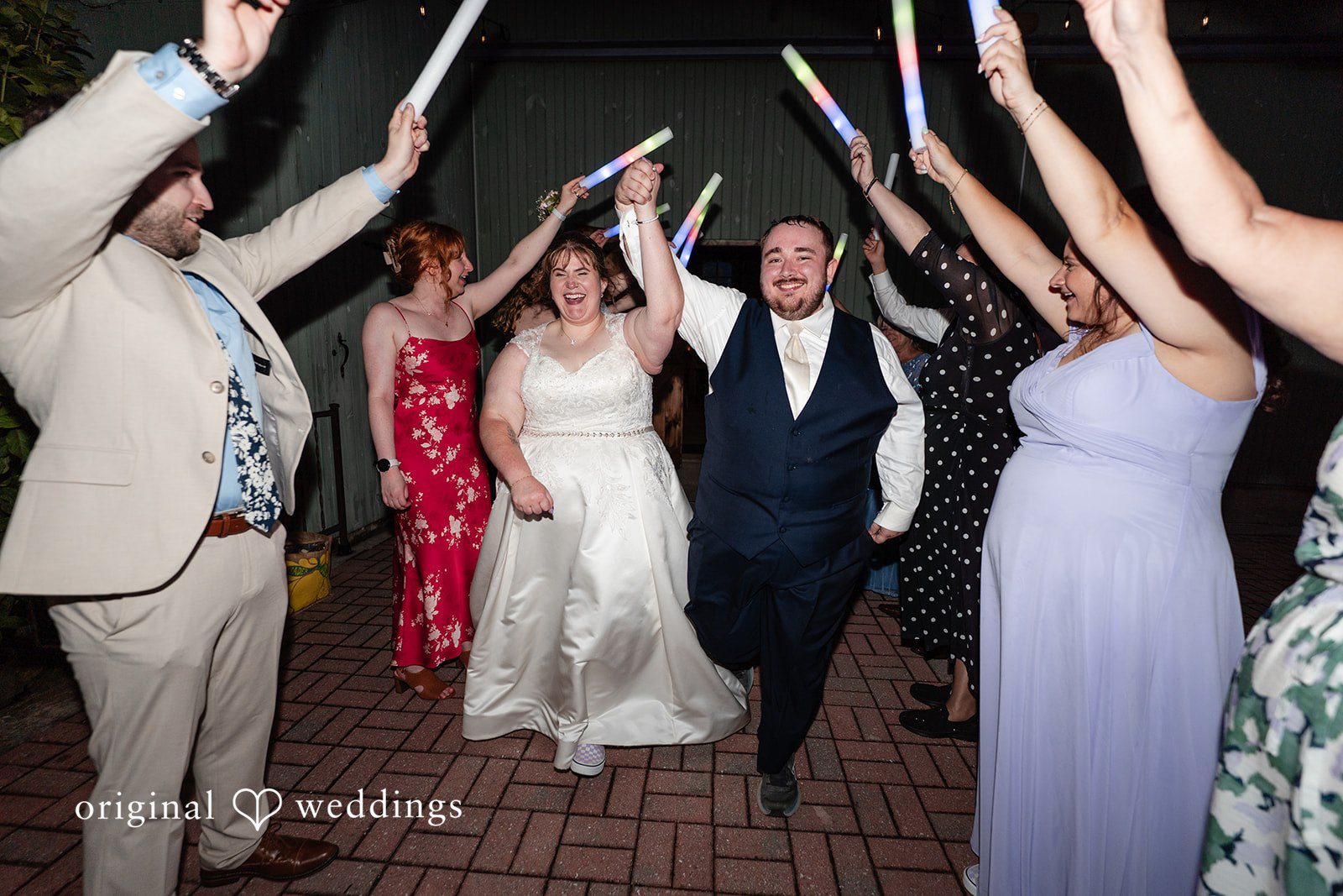 David + Courtney The couple makes a grand exit to seal the night