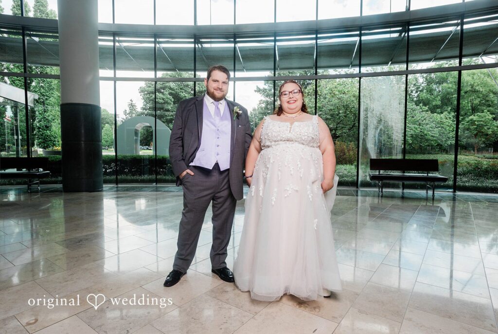 Grace + Nicholas Stunning Portrait of couple at Newfields by Indianapolis Wedding Photographer from Original Weddings.