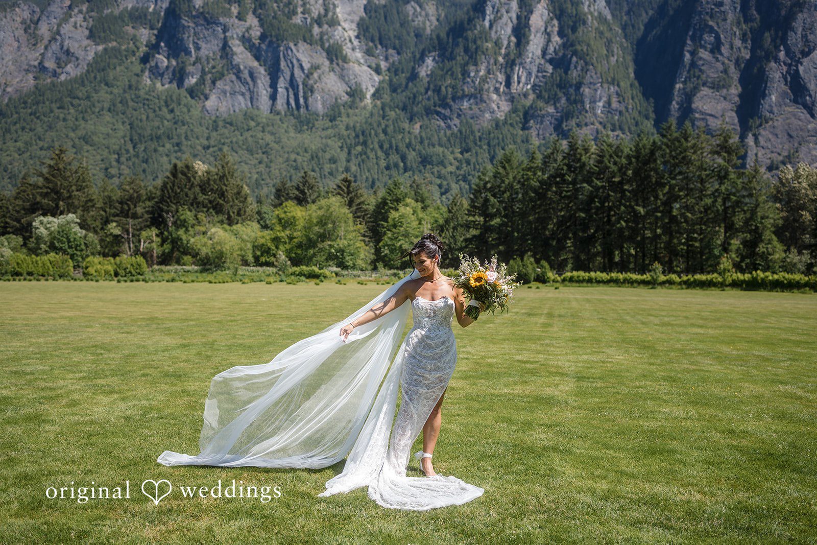 A stylish portrait of the bride