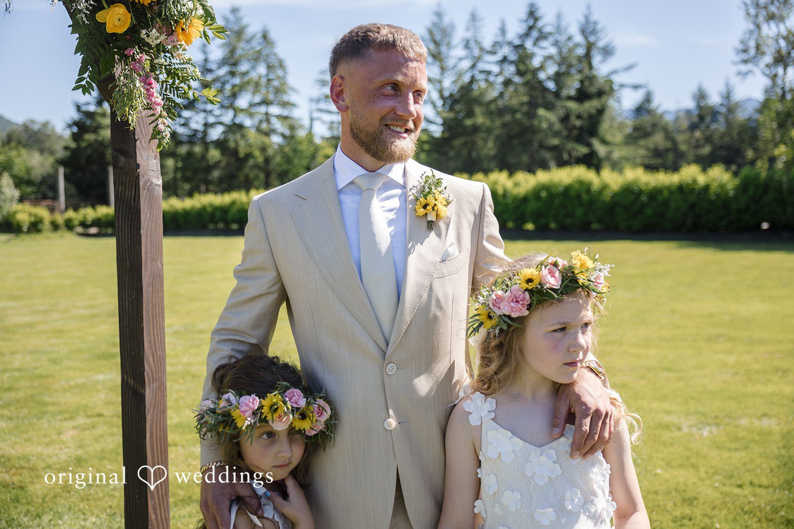 The groom anticipates the bride