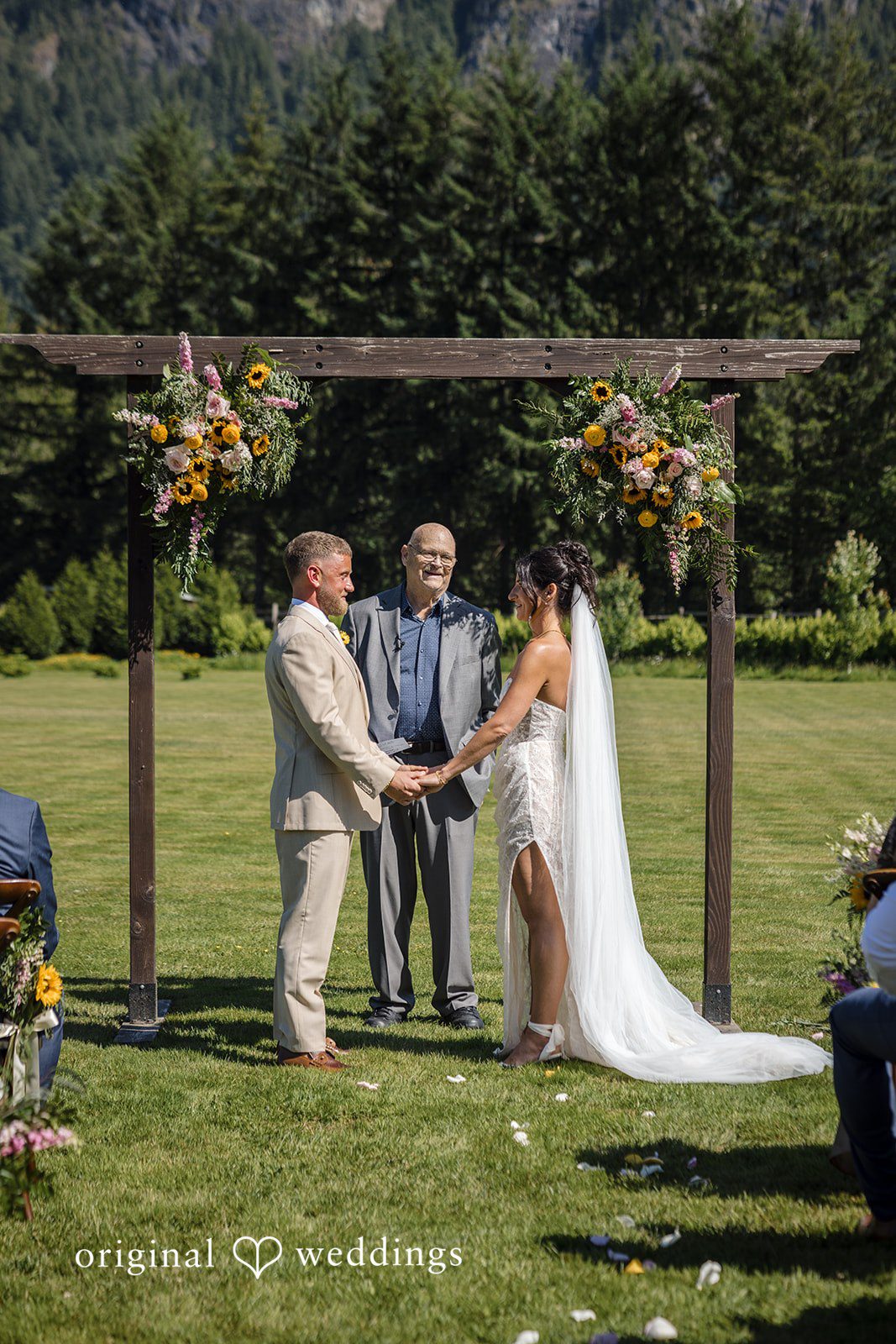 The couple exchanges marital vows