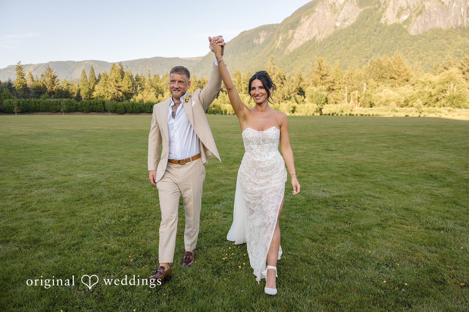 Our Seattle wedding photographers at Original Weddings captured a stunning portrait of the couple at North Fork Farm Events
