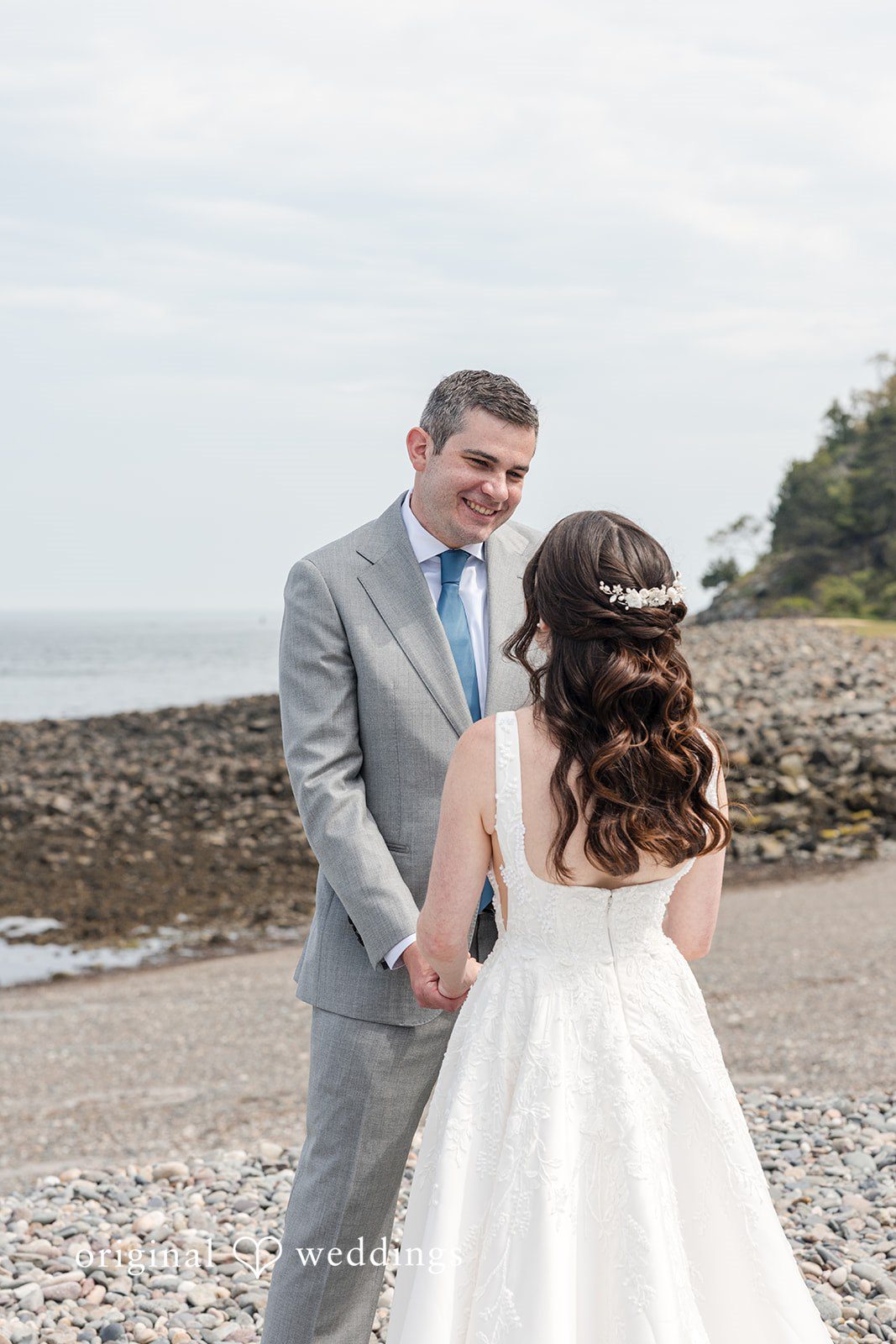 Kerri + David Romantic seaside portrait at Oceanview of Nahant.