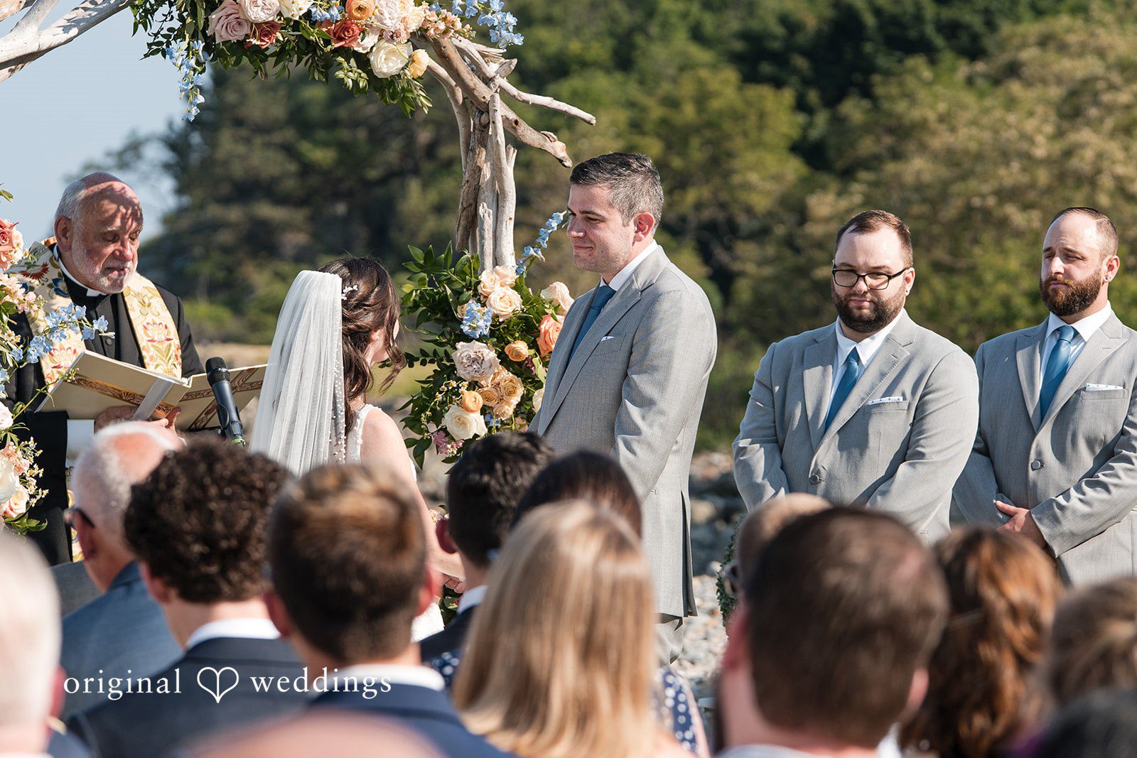 Kerri + David Romantic look of couple during ceremony