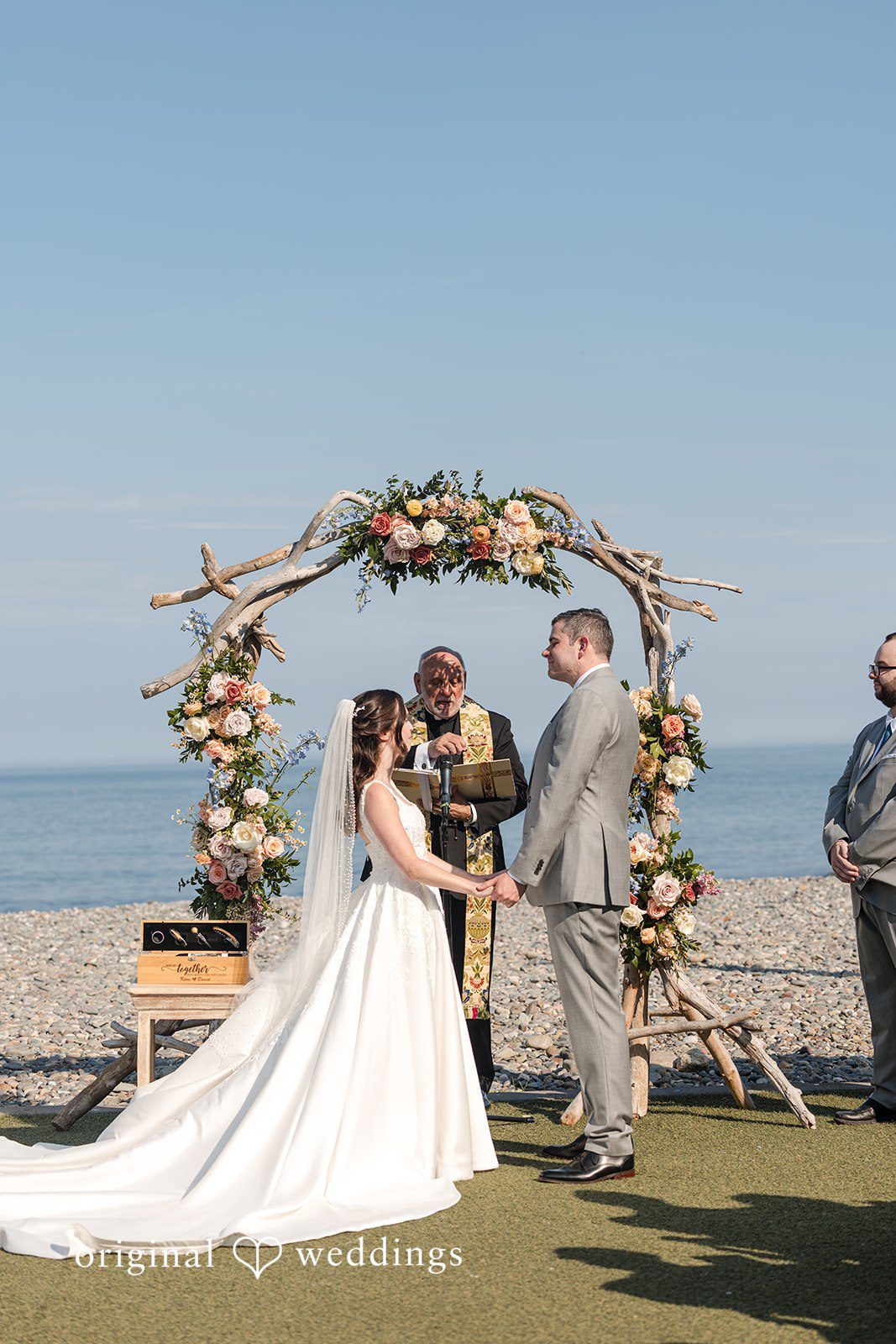 Kerri + David Beautiful ceremony moment as the couple looking at each other