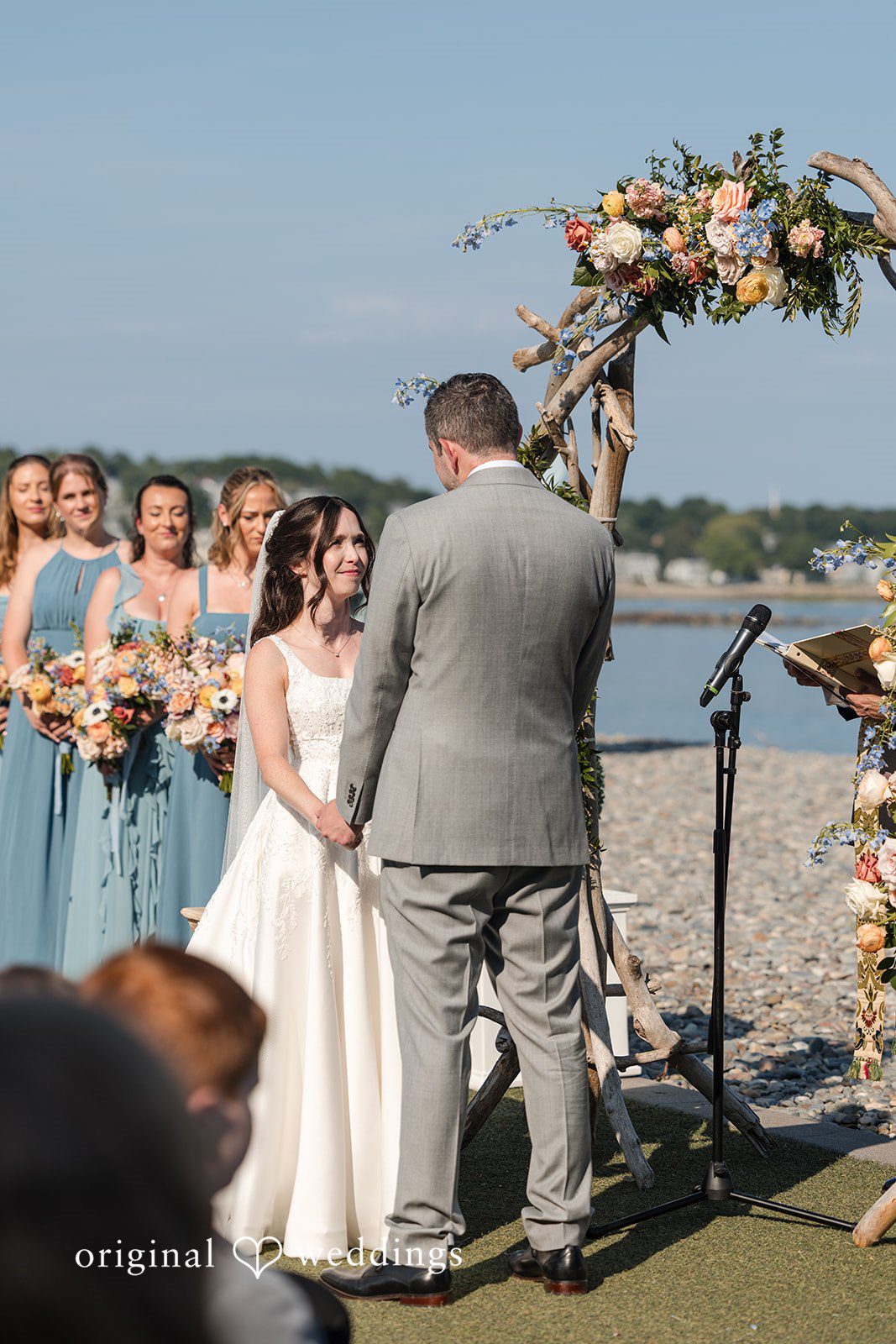 Kerri + David Emotional ceremony moment as the couple smiles at each other