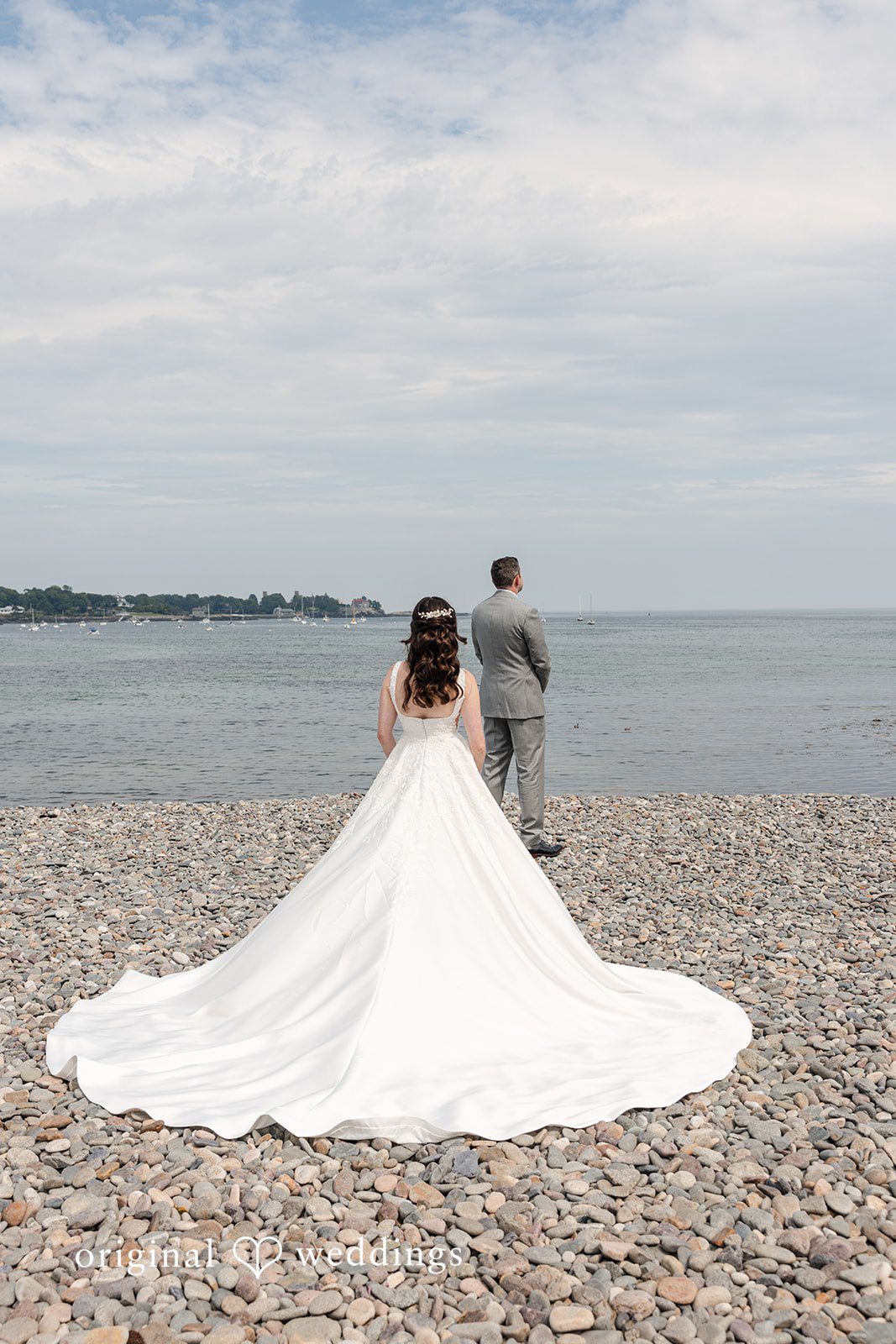 Kerri + David Bride walking toward her groom
