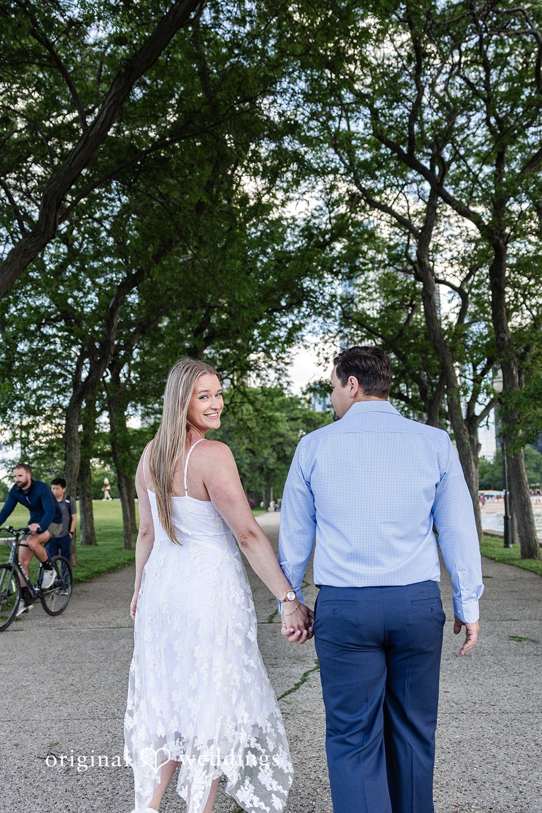 A back view portrait of the couple