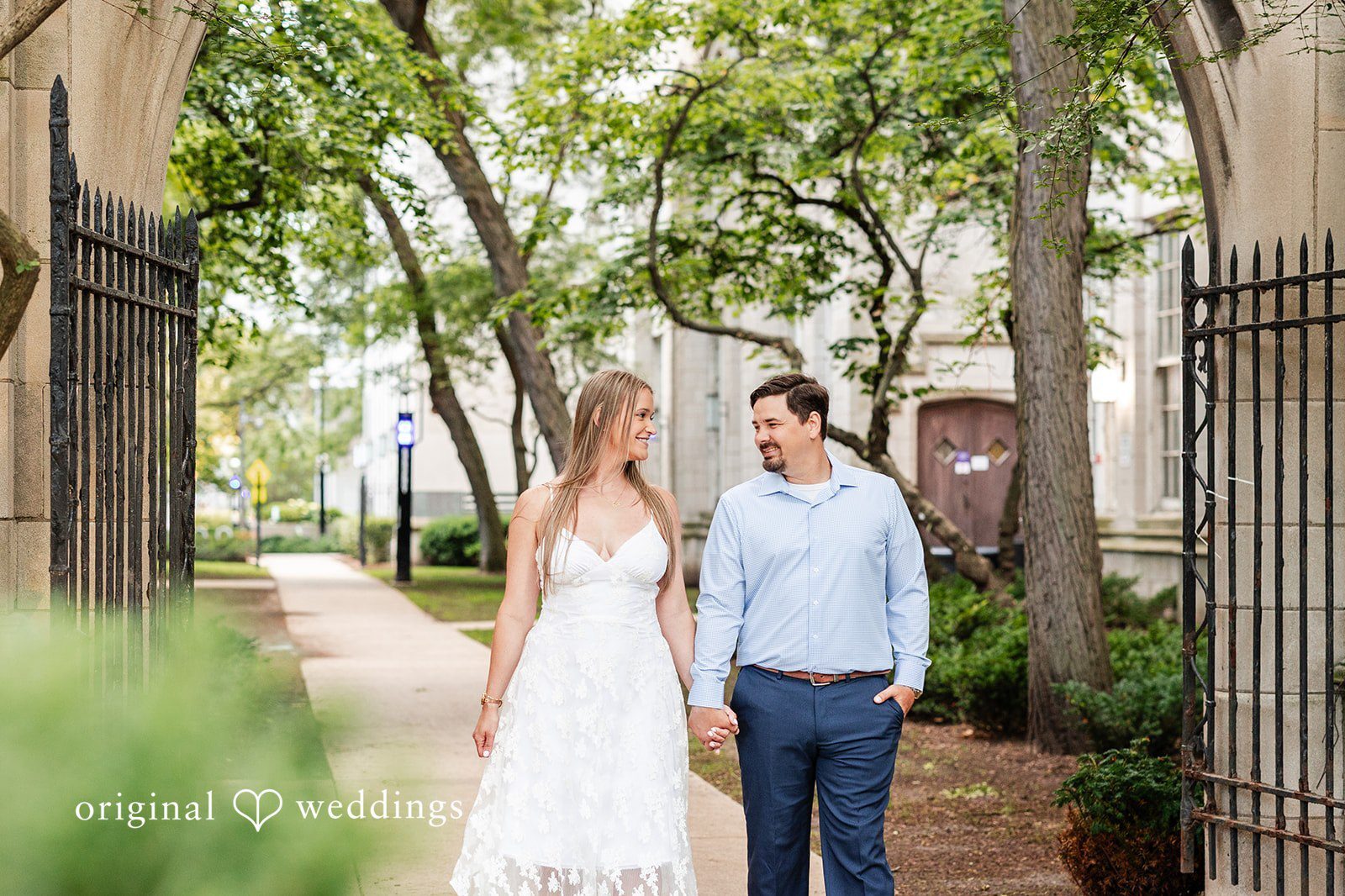 Our Chicago engagement photographers at Original Weddings captured the moment the couple took a walk at the Olive Park
