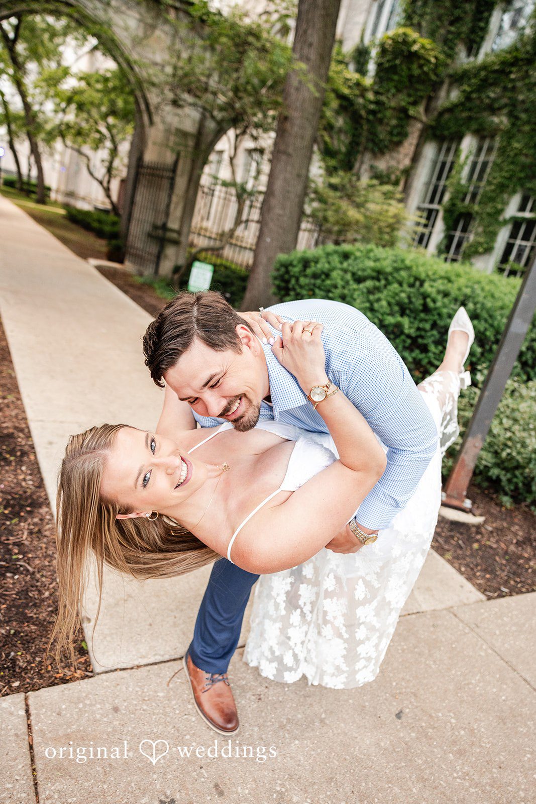A romantic portrait of the couple