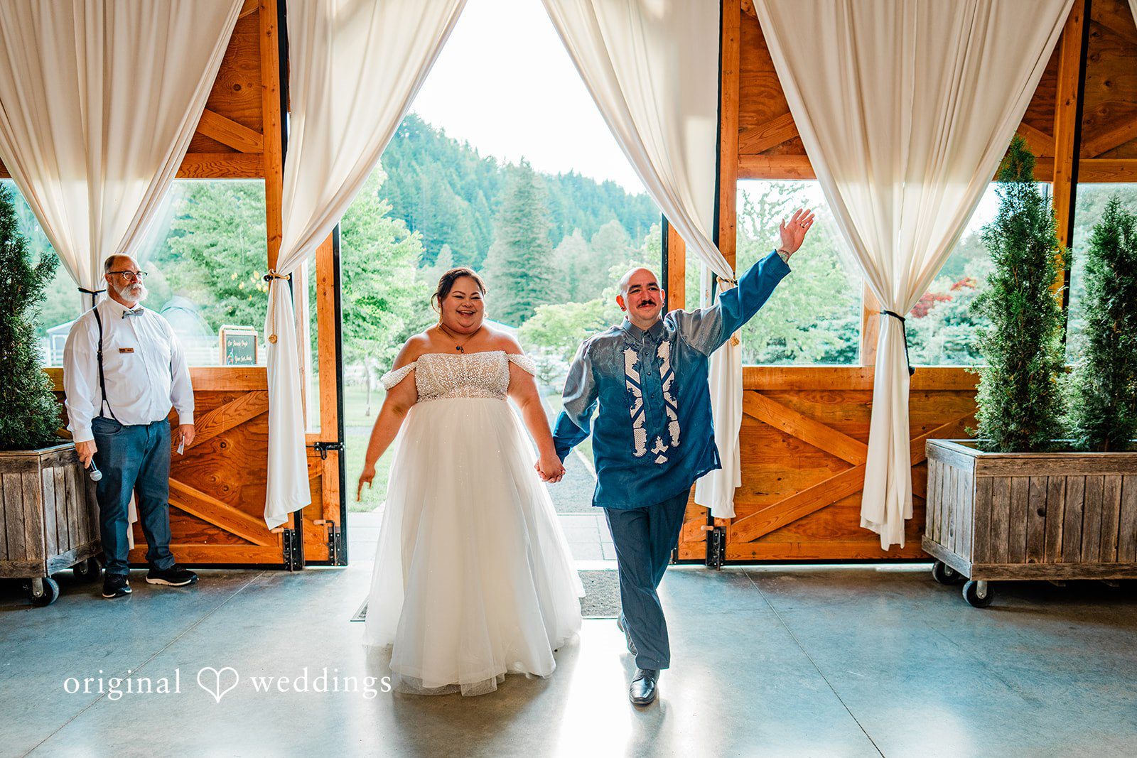 Tiffany Hazel + Ryan The couple makes a beautiful entrance to their wedding reception