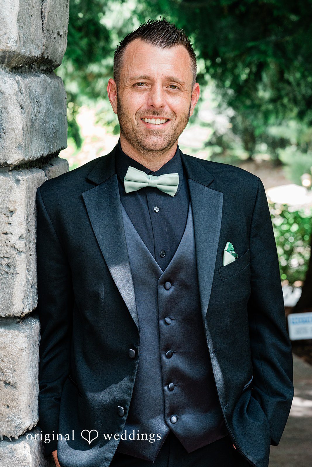 AlyssaMay + Benjamin Elegant picture of groom in his wedding attire at Rock Creek Gardens