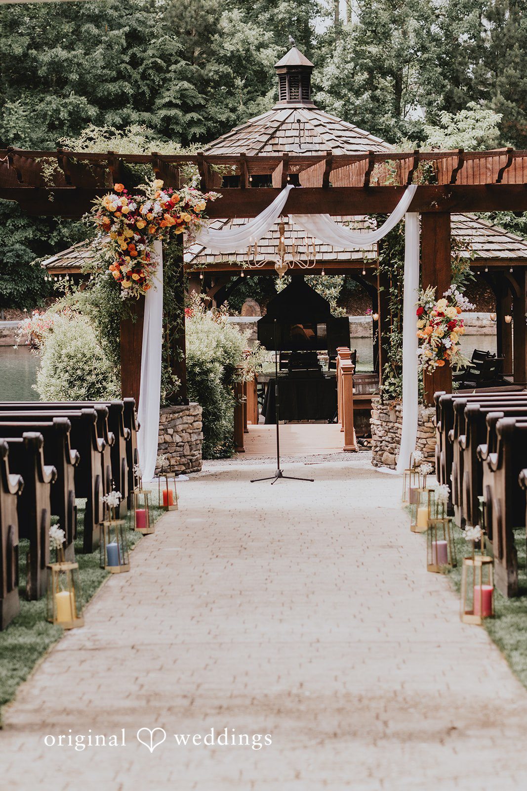 Julia + Kaleb Romantic walkway leading to the wedding venue