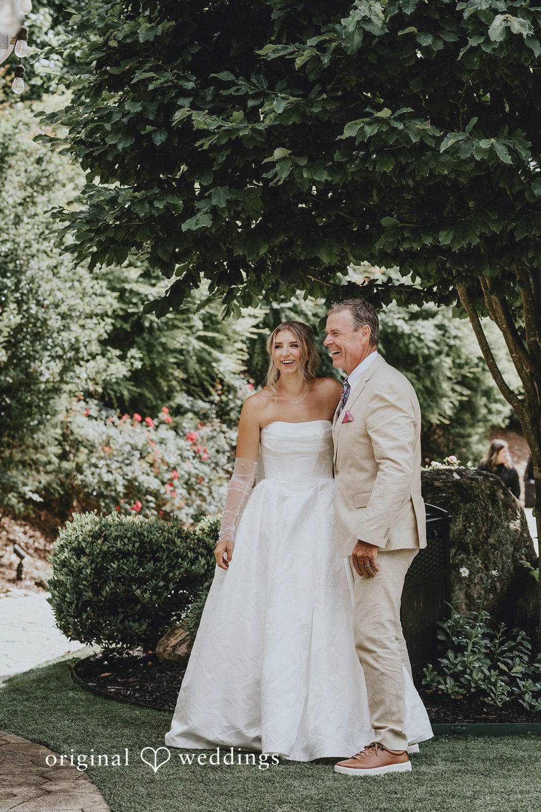 Julia + Kaleb Bride walking into the ceremony with her father