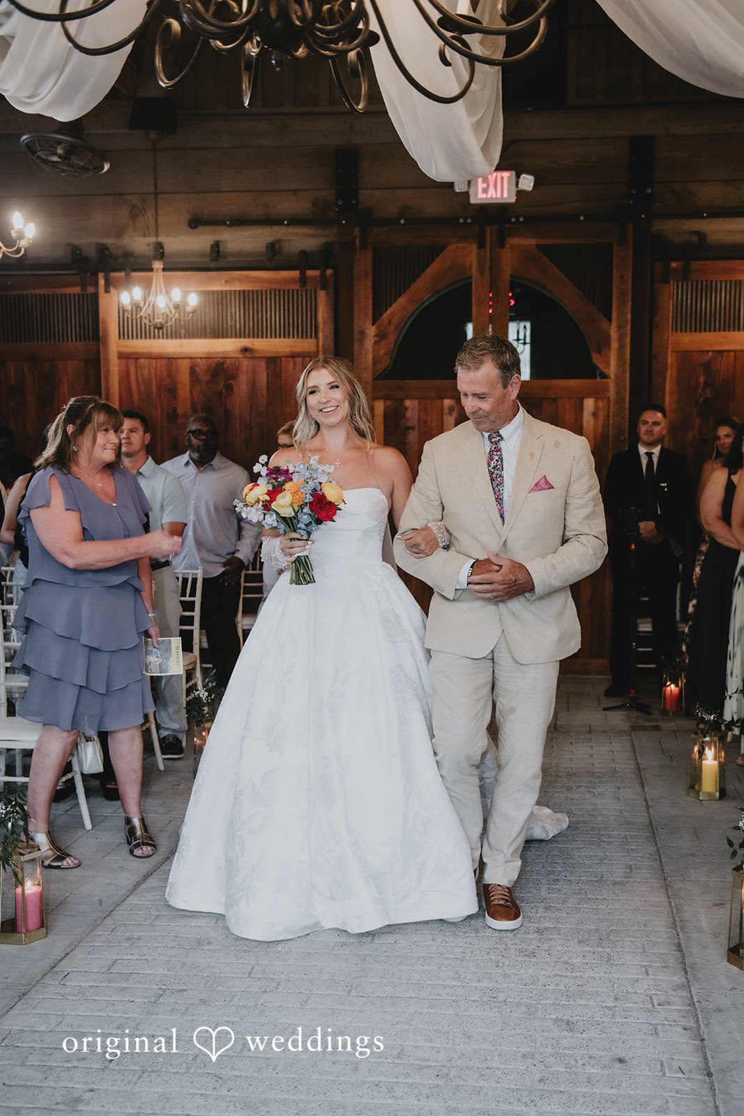 Julia + Kaleb Bride and father entering the wedding ceremony together