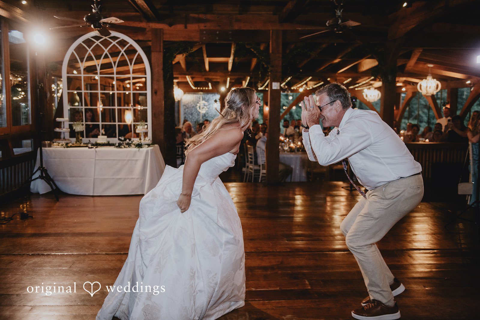 Julia + Kaleb Bride dancing with her father during the reception