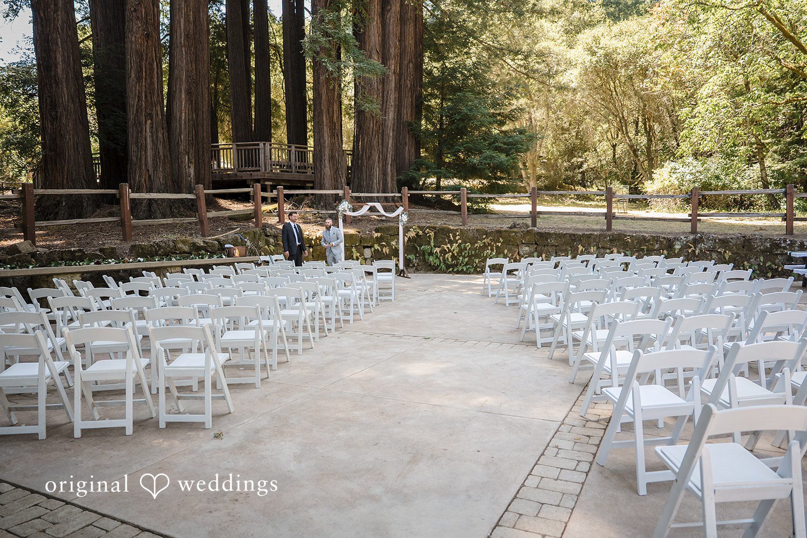 Brittany + Shane Wedding venue with ceremony chairs arranged at Sanborn County Park