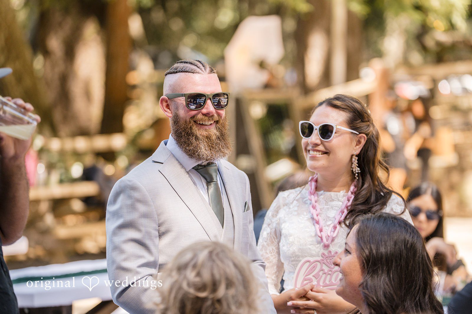 Brittany + Shane Couple smiling during their photoshoot at Sanborn County Park