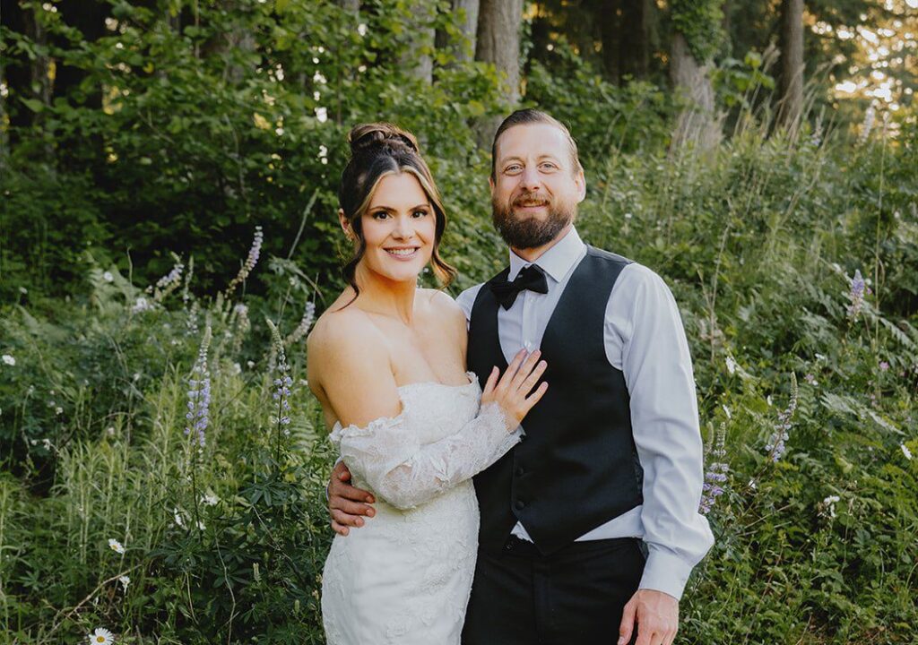 Skamania Lodge Wedding | Kristina & Christopher 2 Stunning Portrait of couple at Skamania Lodge by Portland Wedding Photographers from Original Weddings.