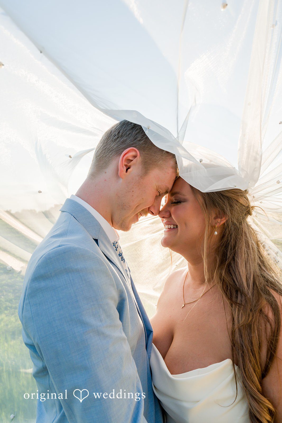 Emily + Ridge Elegant wedding portrait at Spruce Hill