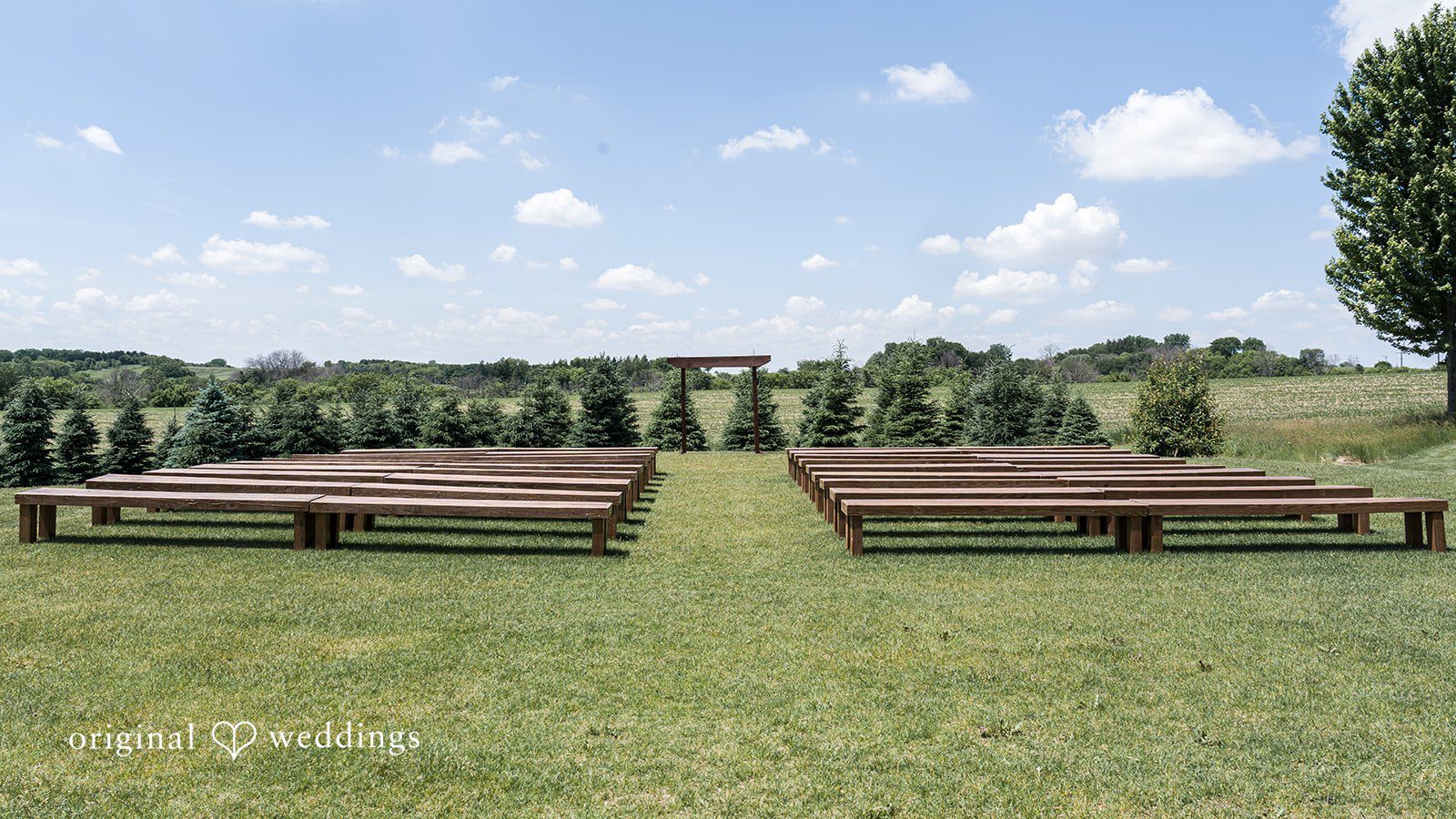 Emily + Ridge Outdoor wedding ceremony at Spruce Hill