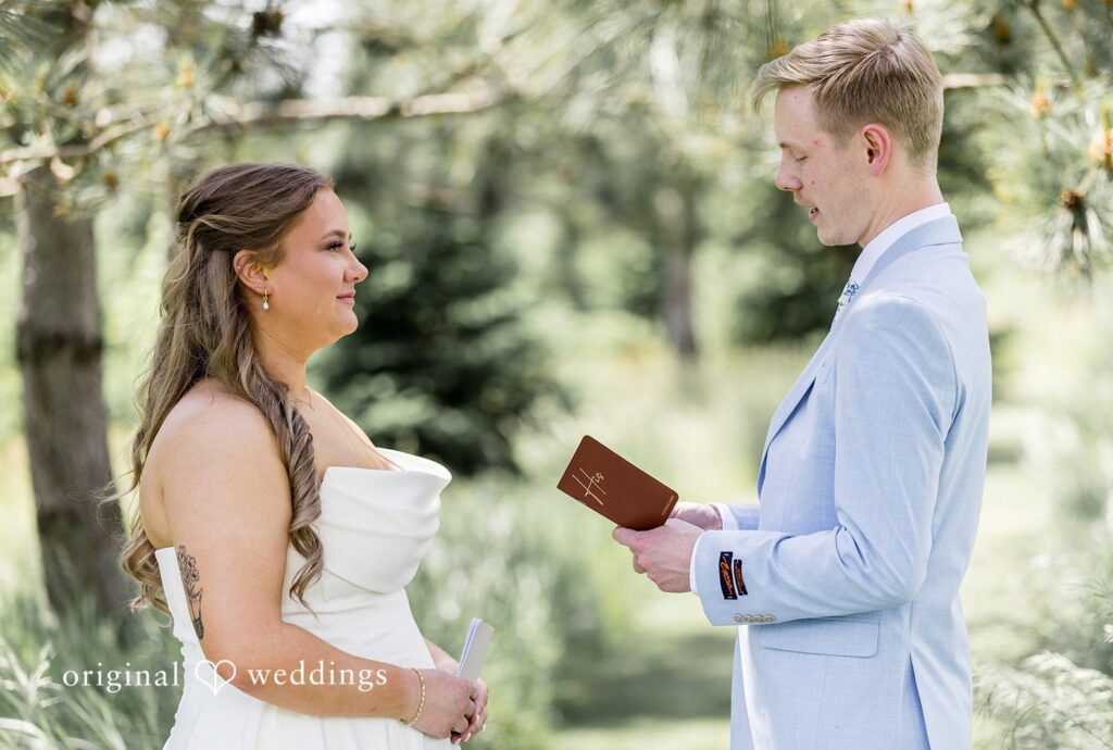 Emily + Ridge Golden hour portrait at Spruce Hill captured by Minneapolis Wedding Photographers from Original Weddings.