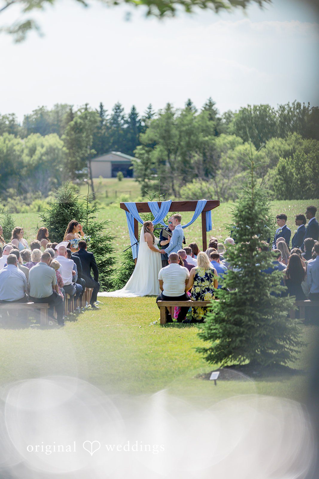 Emily + Ridge Beautiful overhead view of a wedding celebration.