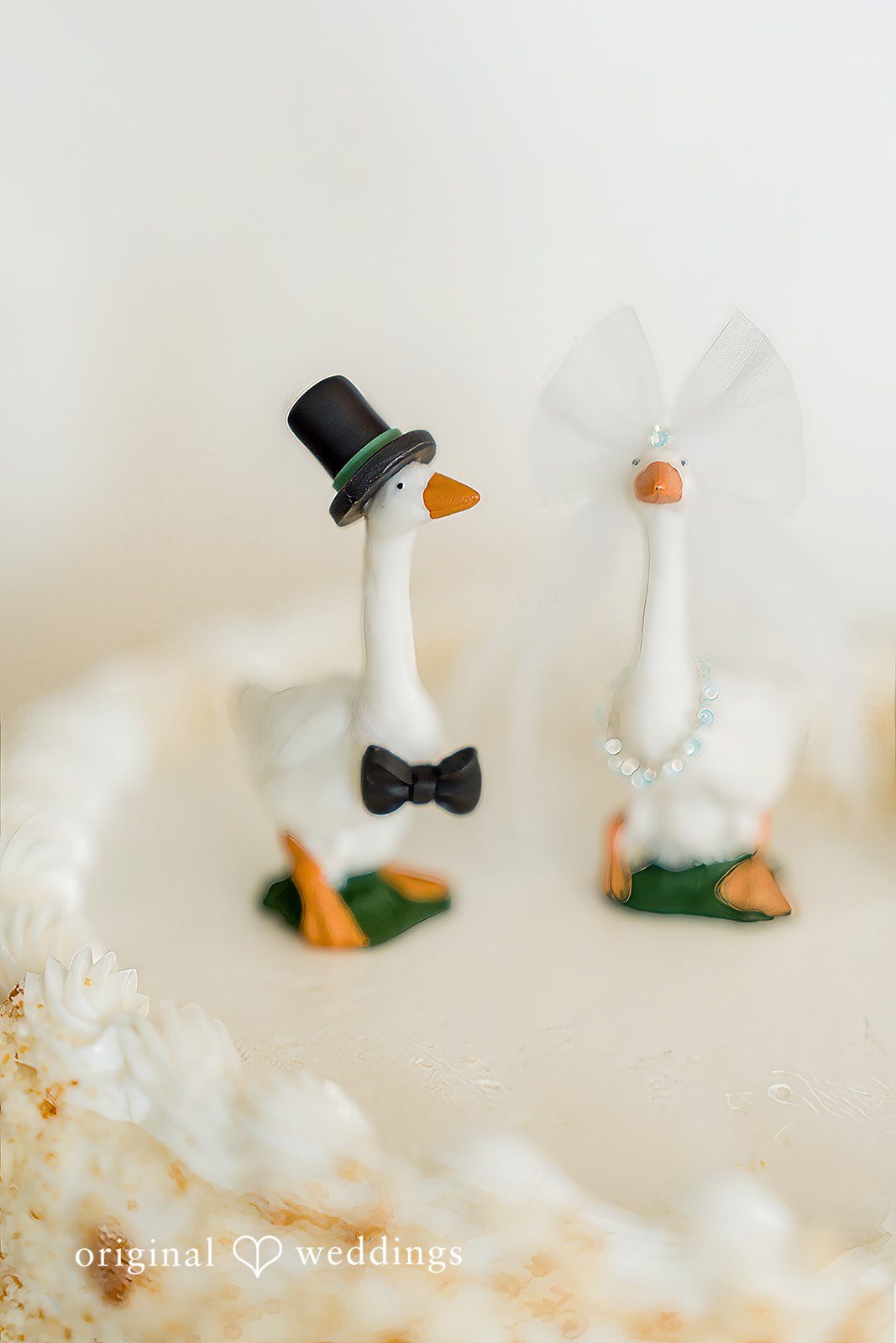 Emily + Ridge Goose bride and groom cake toppers at Spruce Hill