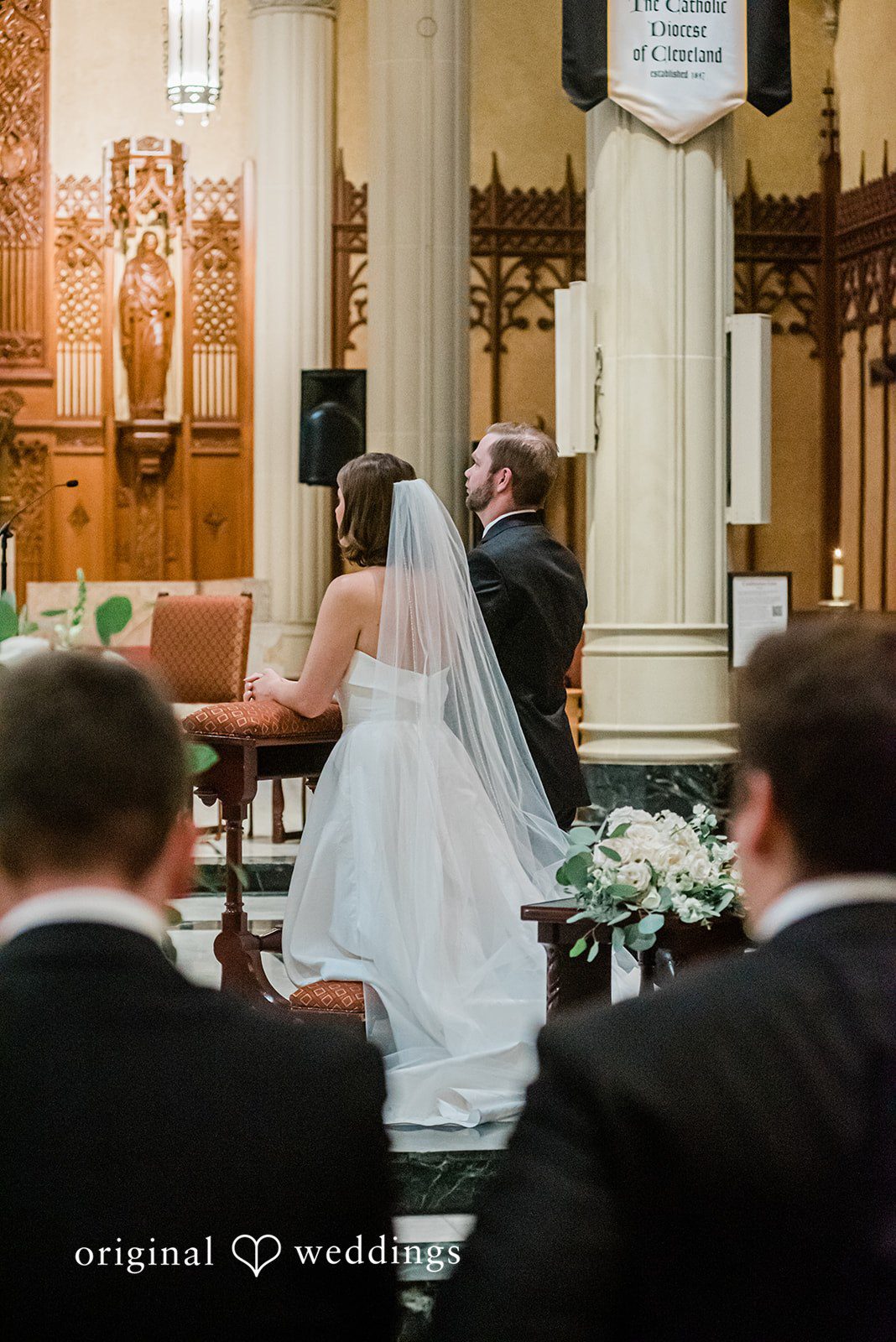 Luke + Madison Wedding ceremony portrait inside St. Clair Ballroom.