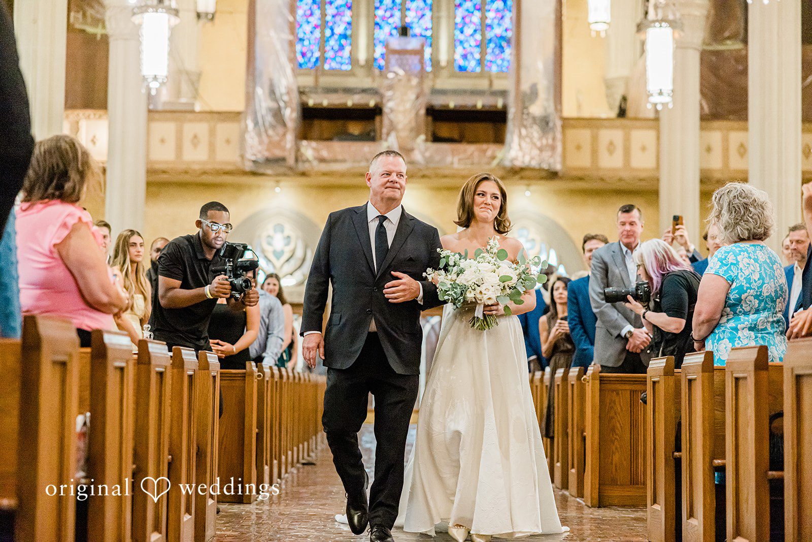 Luke + Madison Bride Making Her Entrance During the Wedding Ceremony at St. Clair Ballroom