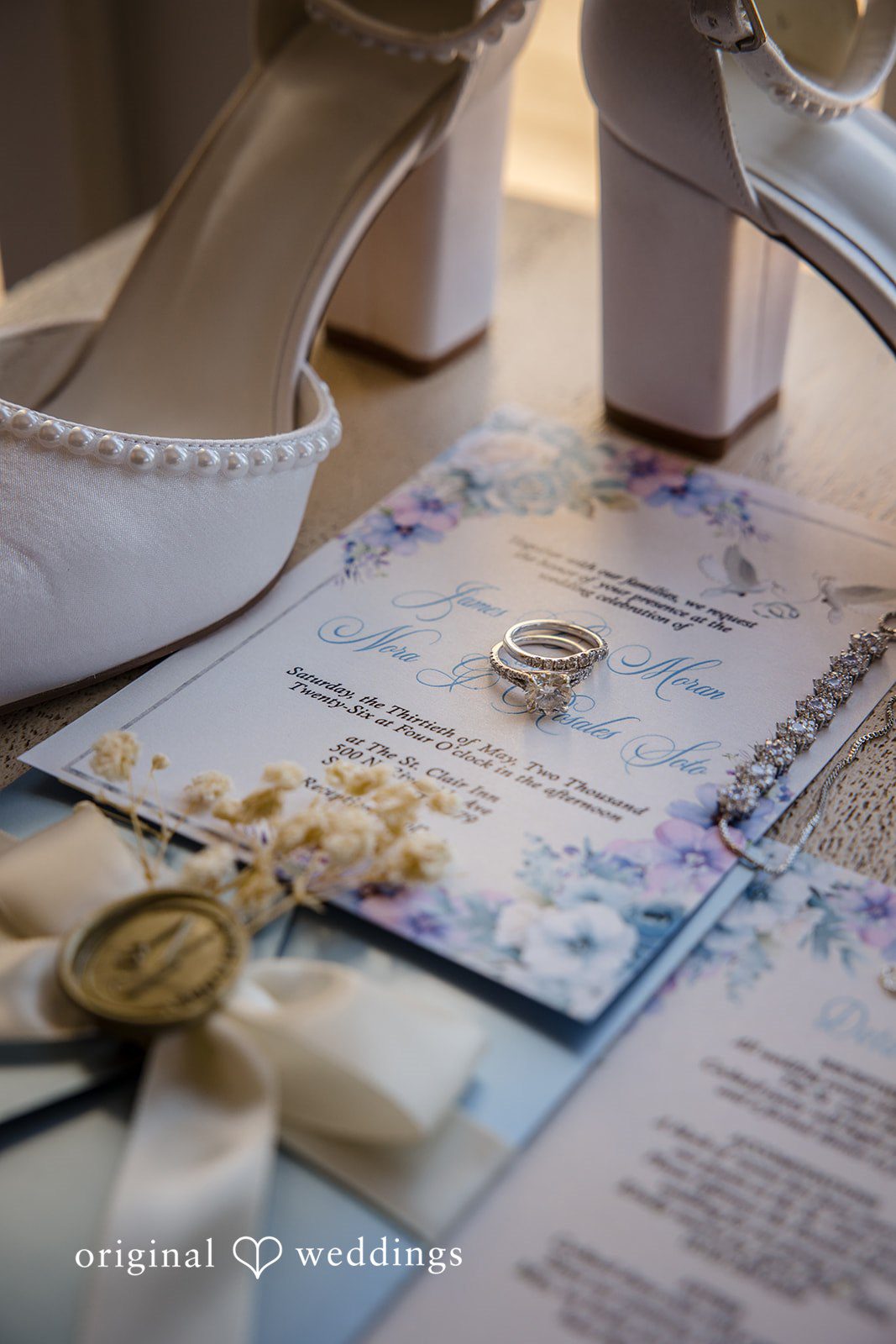 James + Nora Elegant bridal accessories photography at St. Clair Inn