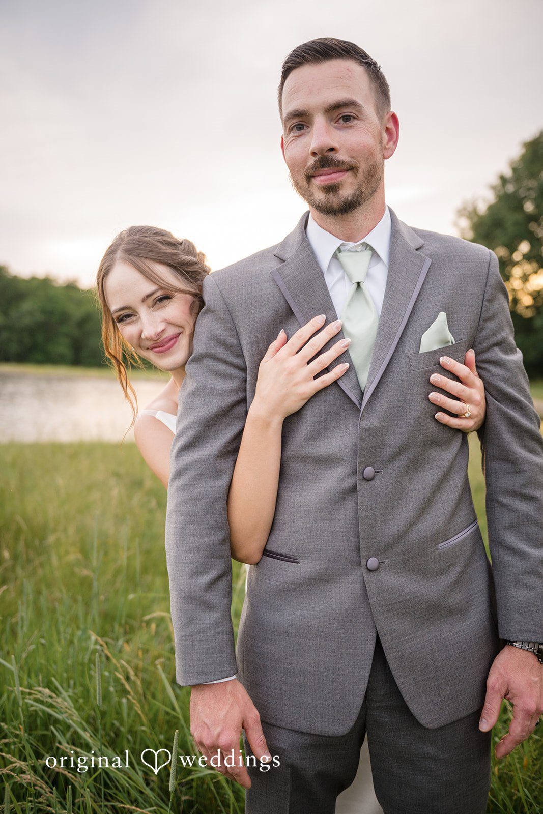 Laura + Robert A romantic portrait of the couple in the outdoors at Standing Rock Farms