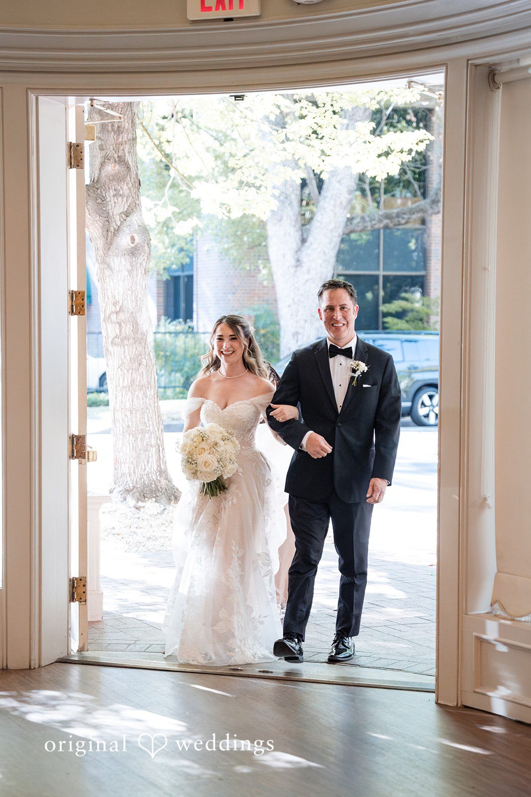 Emotional wedding ceremony entrance at Sterling Hotel.