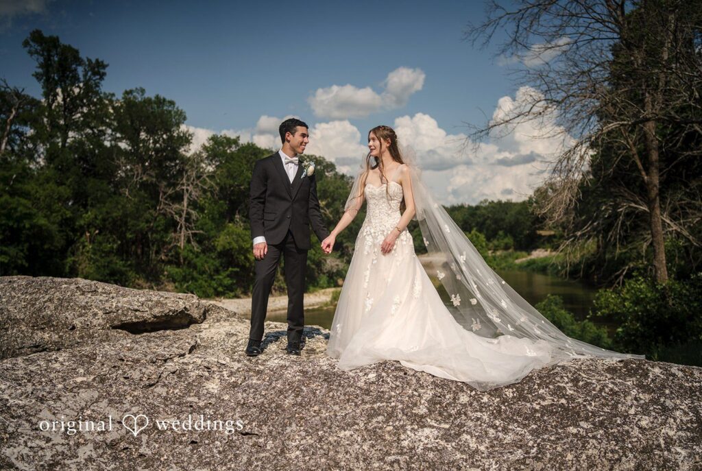 Morgan + Luke Stunning Portrait of Couple at Stonebridge Wedding & Event Venue by Dallas wedding photographers from Original Weddings.