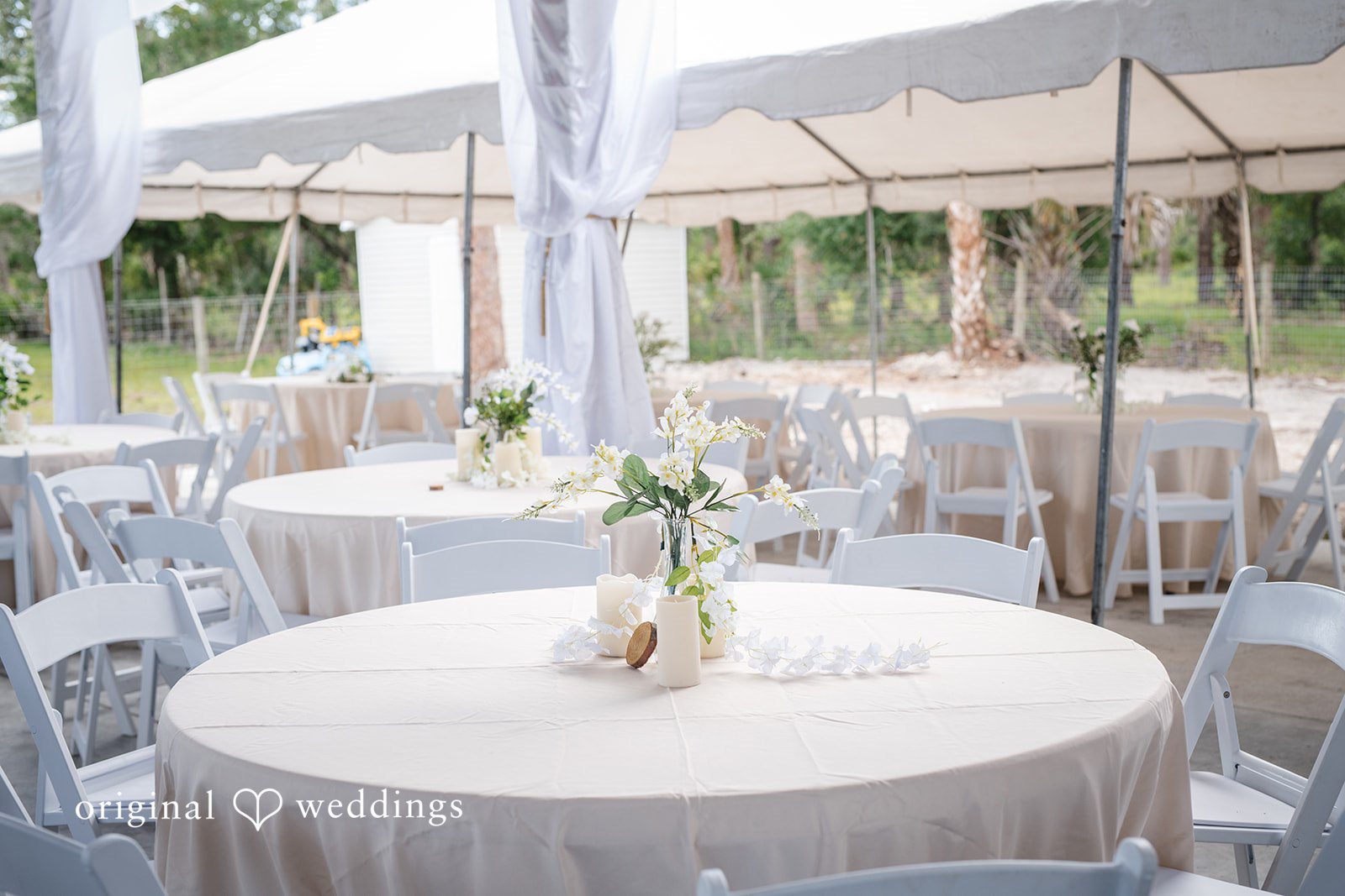 Close-up of the reception table at San Pedro Catholic Church