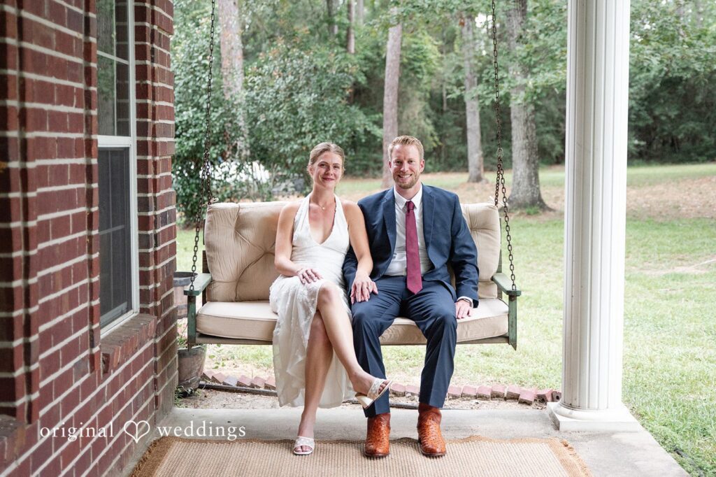 Morgan + Nick Our Houston wedding photographers captured a beautiful portrait of the couple at their Texas backyard wedding